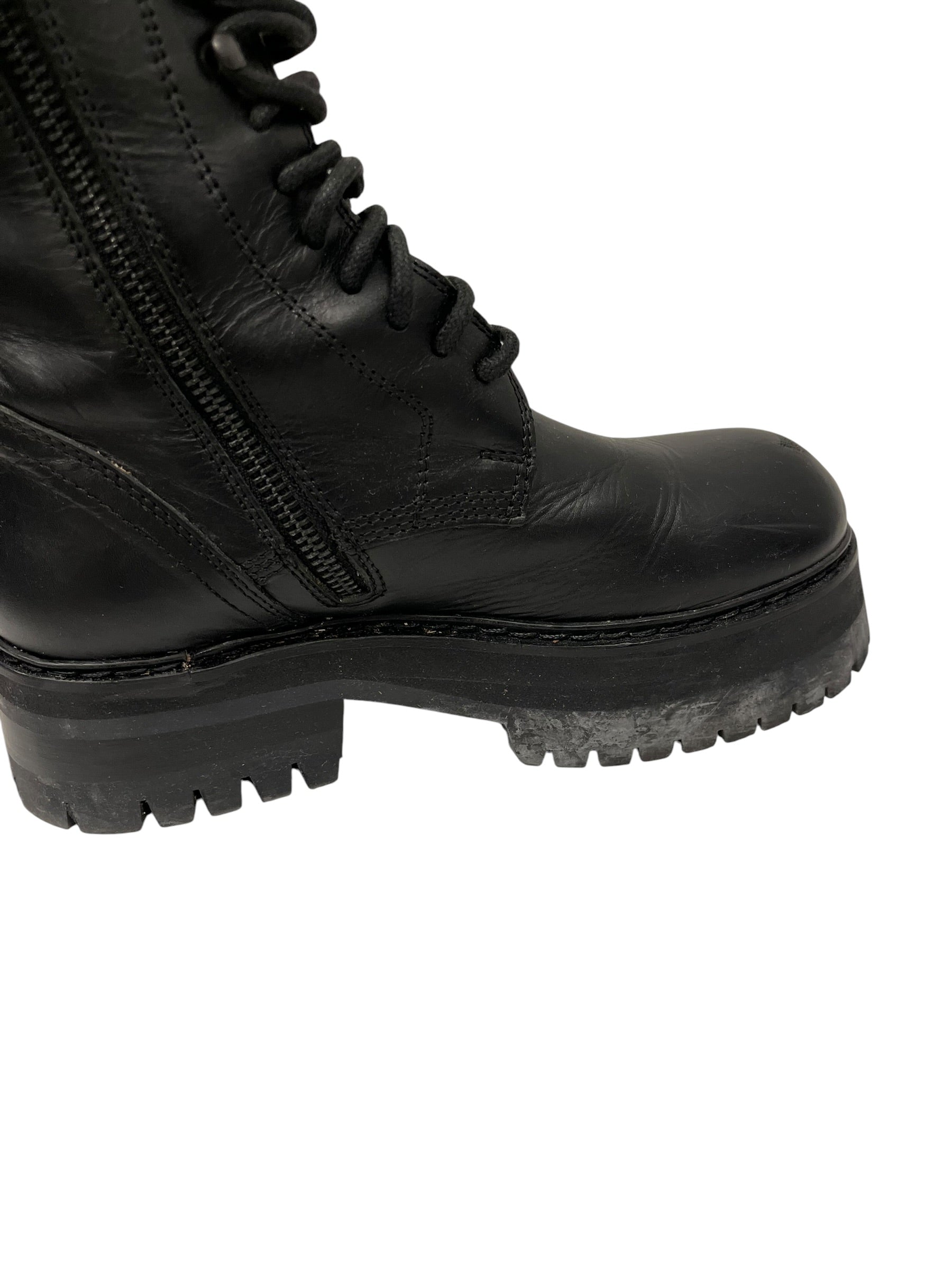 ANN DEMEULEMEESTER/Lace Up Boots/EU 36/Leather/BLK/PLATFORM LEATHER BOOT view 6
