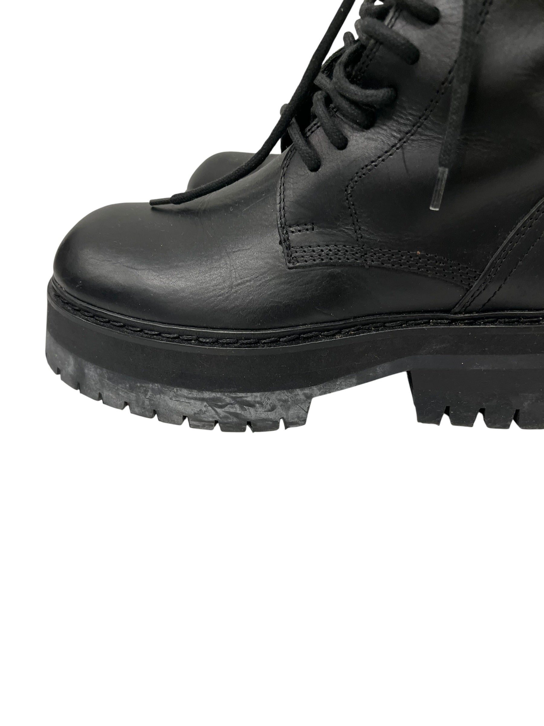 ANN DEMEULEMEESTER/Lace Up Boots/EU 36/Leather/BLK/PLATFORM LEATHER BOOT view 5