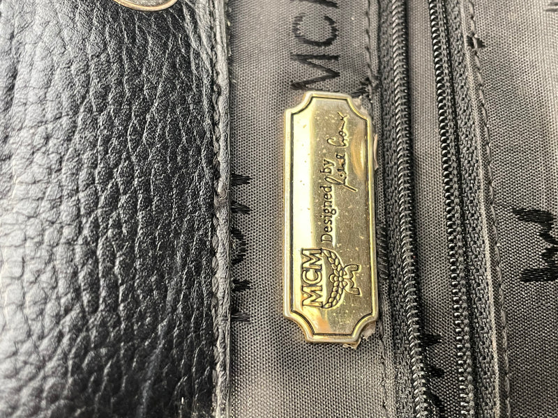 MCM/Backpack/M/Leather/BLK/