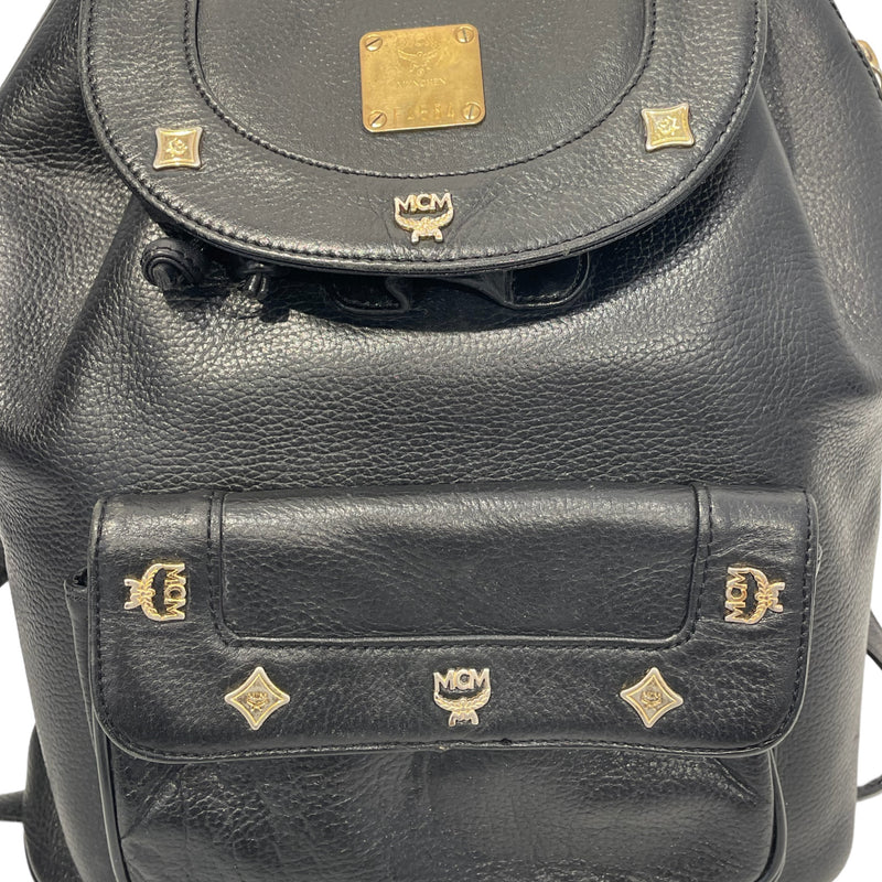 MCM/Backpack/M/Leather/BLK/