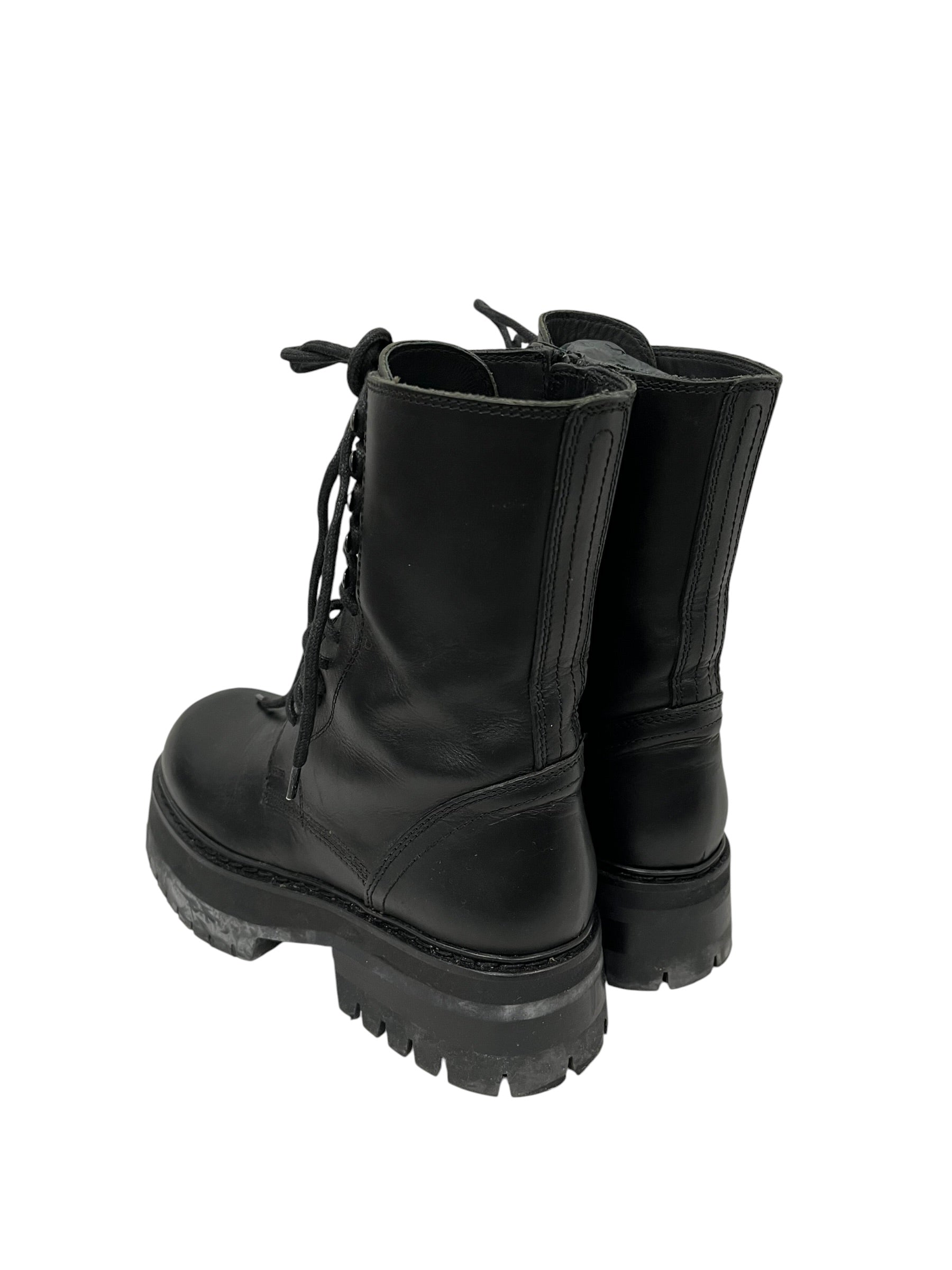 ANN DEMEULEMEESTER/Lace Up Boots/EU 36/Leather/BLK/PLATFORM LEATHER BOOT view 2