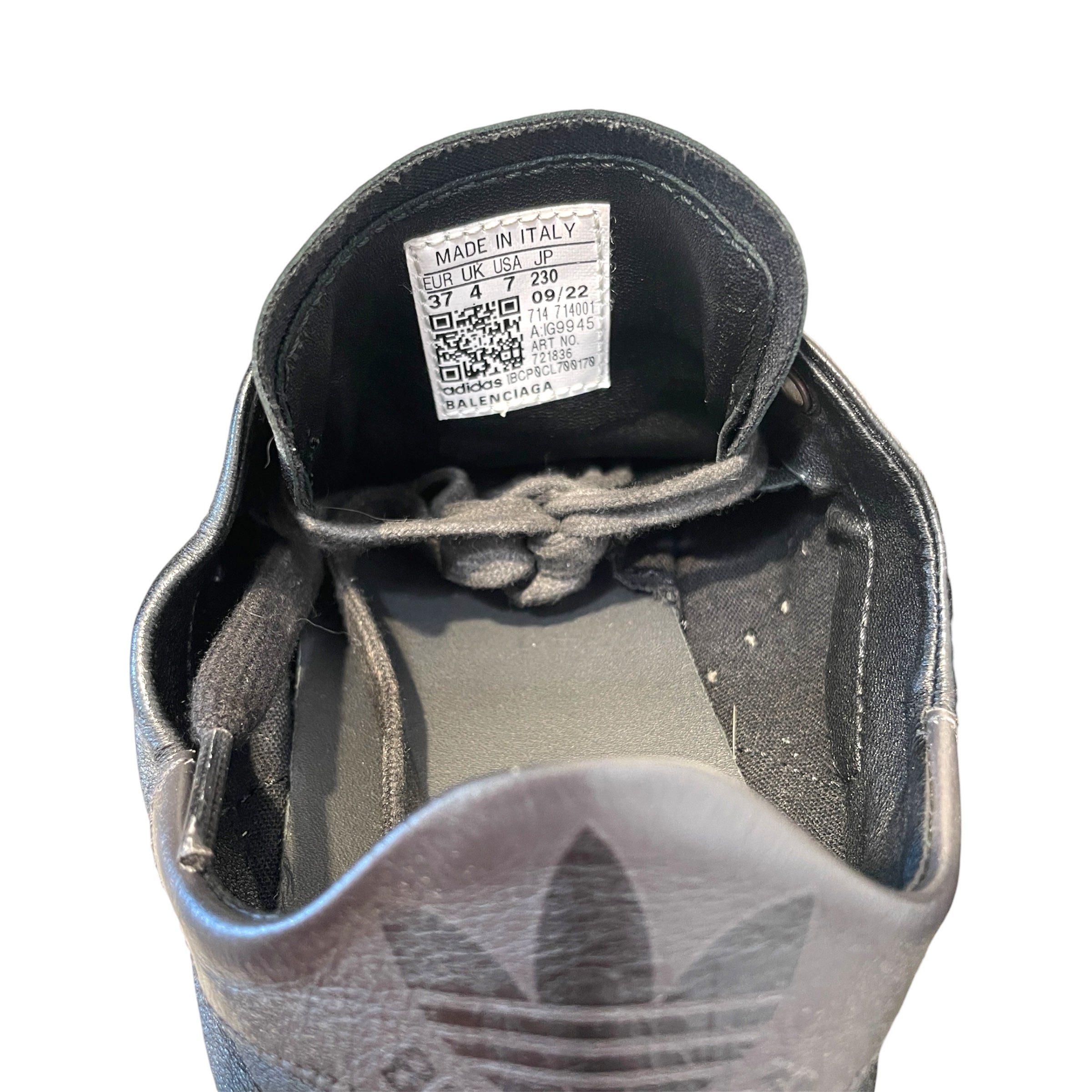 adidas/BALENCIAGA/Low-Sneakers/US 7/Leather/BLK/Stan Smith 'Worn Out Black' view 5