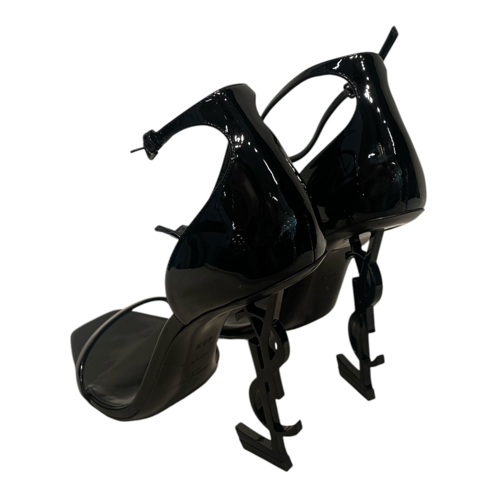 SAINT LAURENT/Heels/EU 40.5/BLK/BLACK LOGO HEEL view 2
