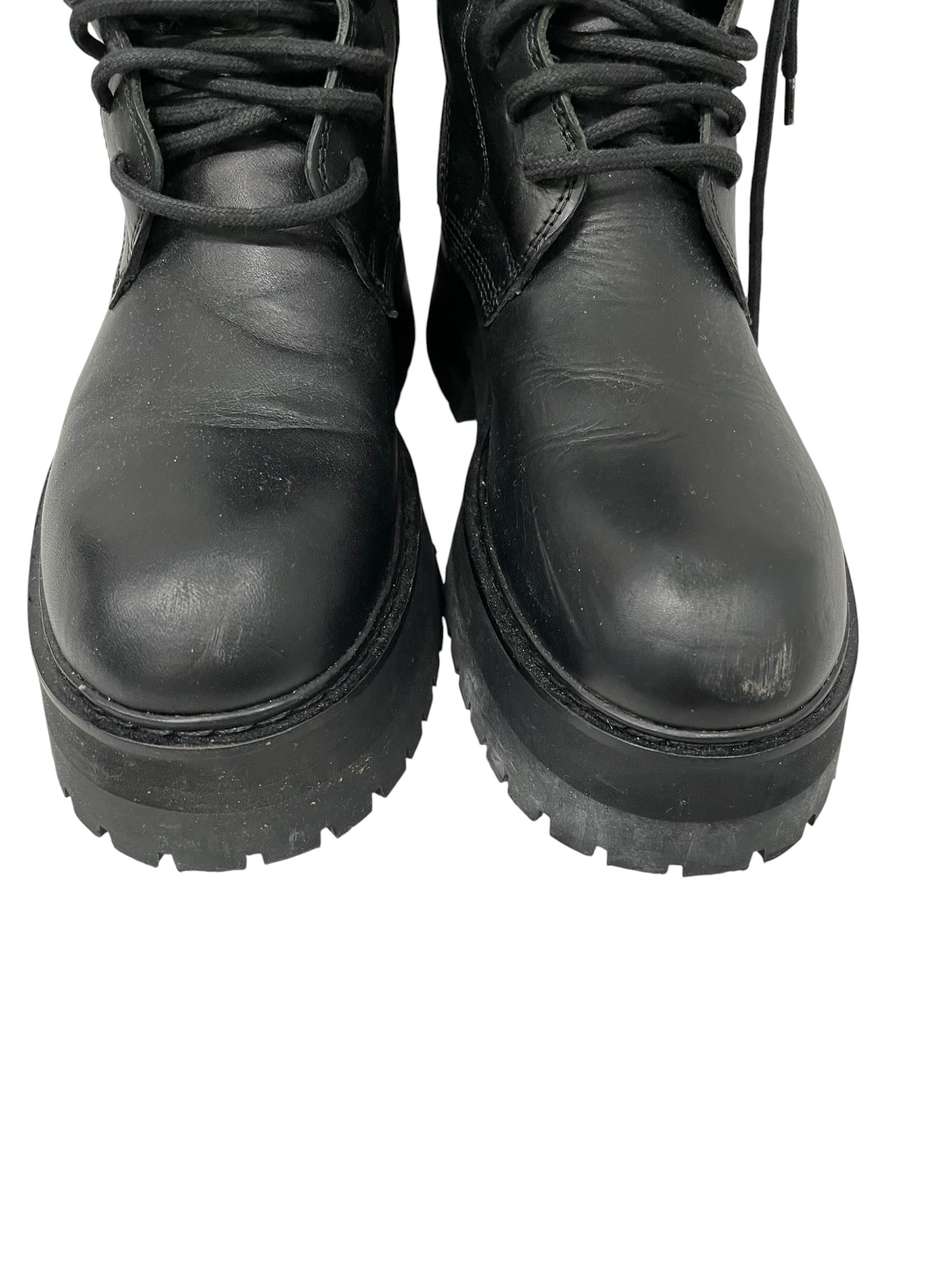 ANN DEMEULEMEESTER/Lace Up Boots/EU 36/Leather/BLK/PLATFORM LEATHER BOOT view 7