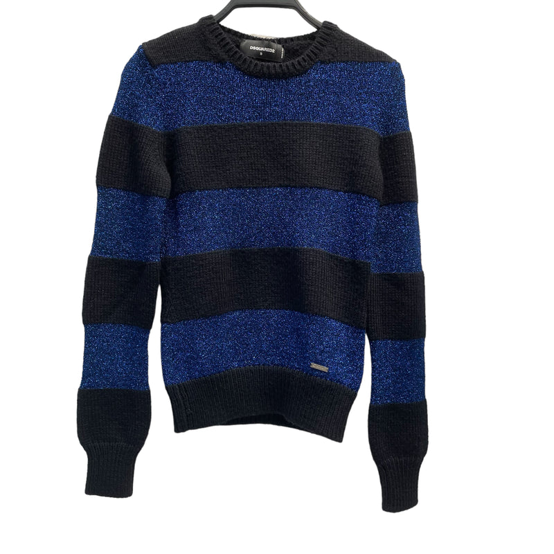 DSQUARED2/Heavy Sweater/S/Stripe/Cotton/BLK/