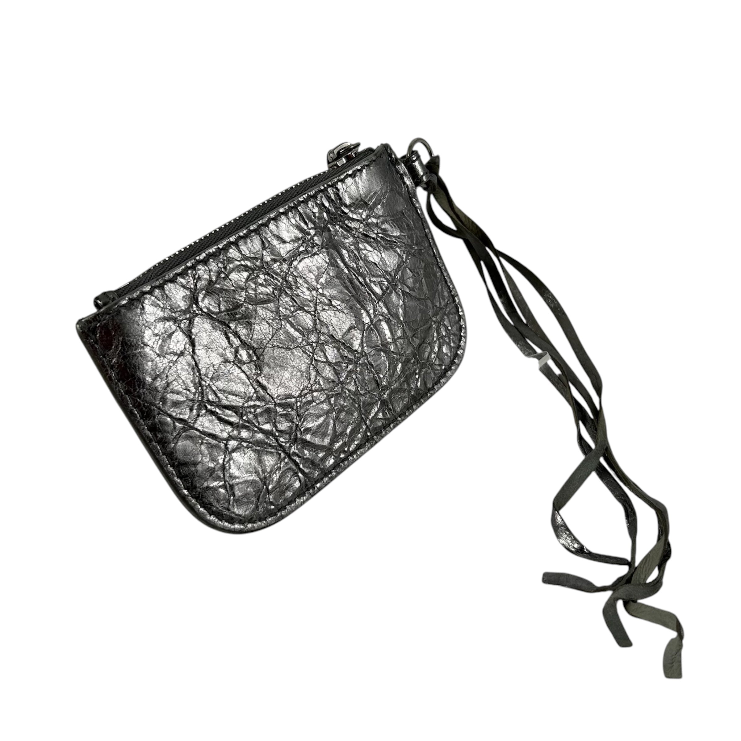 BALENCIAGA/Coin Wallet/Leather/SLV/Silver Cagole Coin Pouch view 2