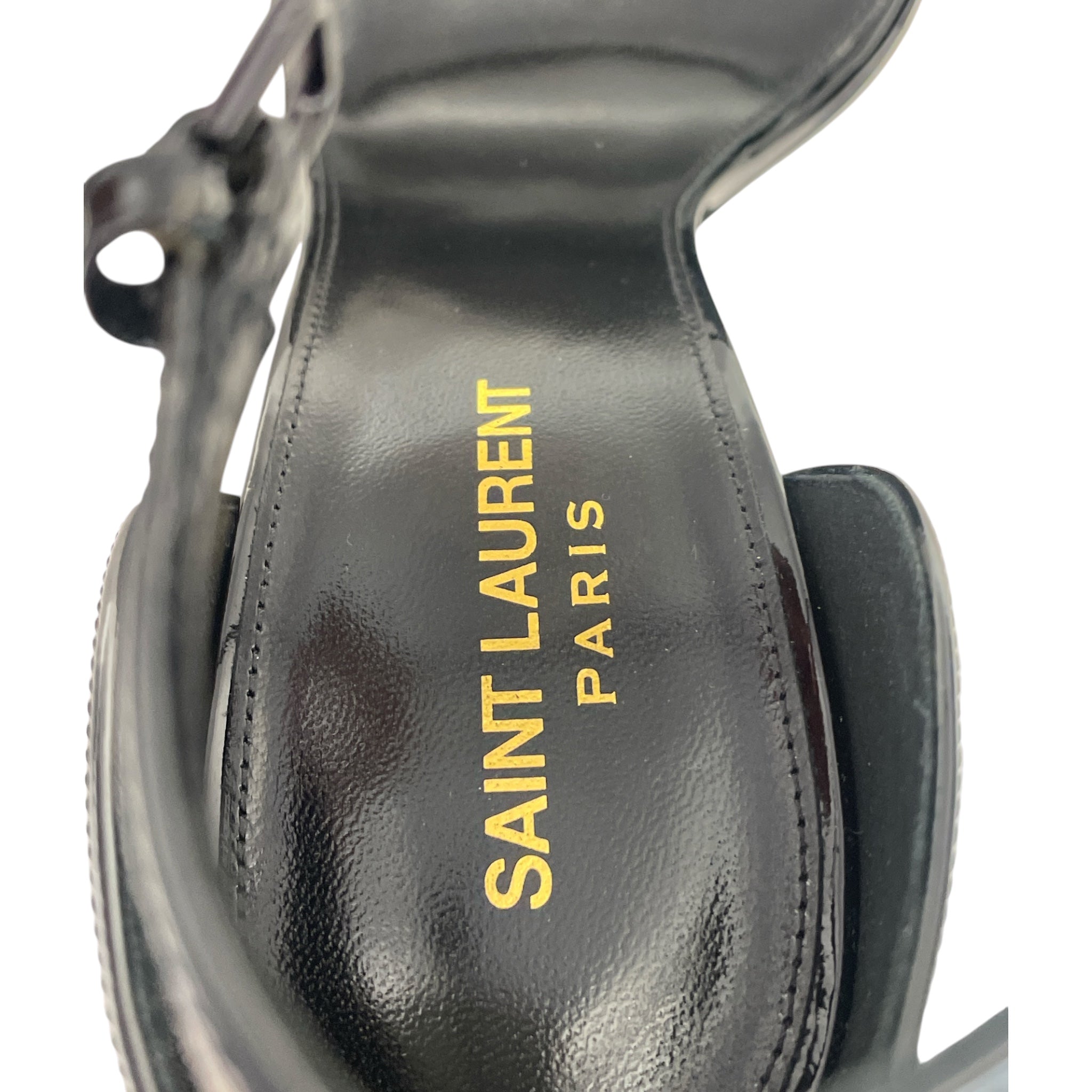 SAINT LAURENT/Heels/EU 40.5/BLK/BLACK LOGO HEEL view 3