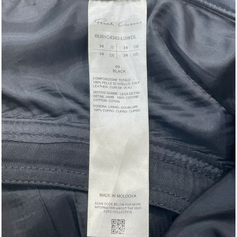 Rick Owens/Pants/34/Leather/BLK/