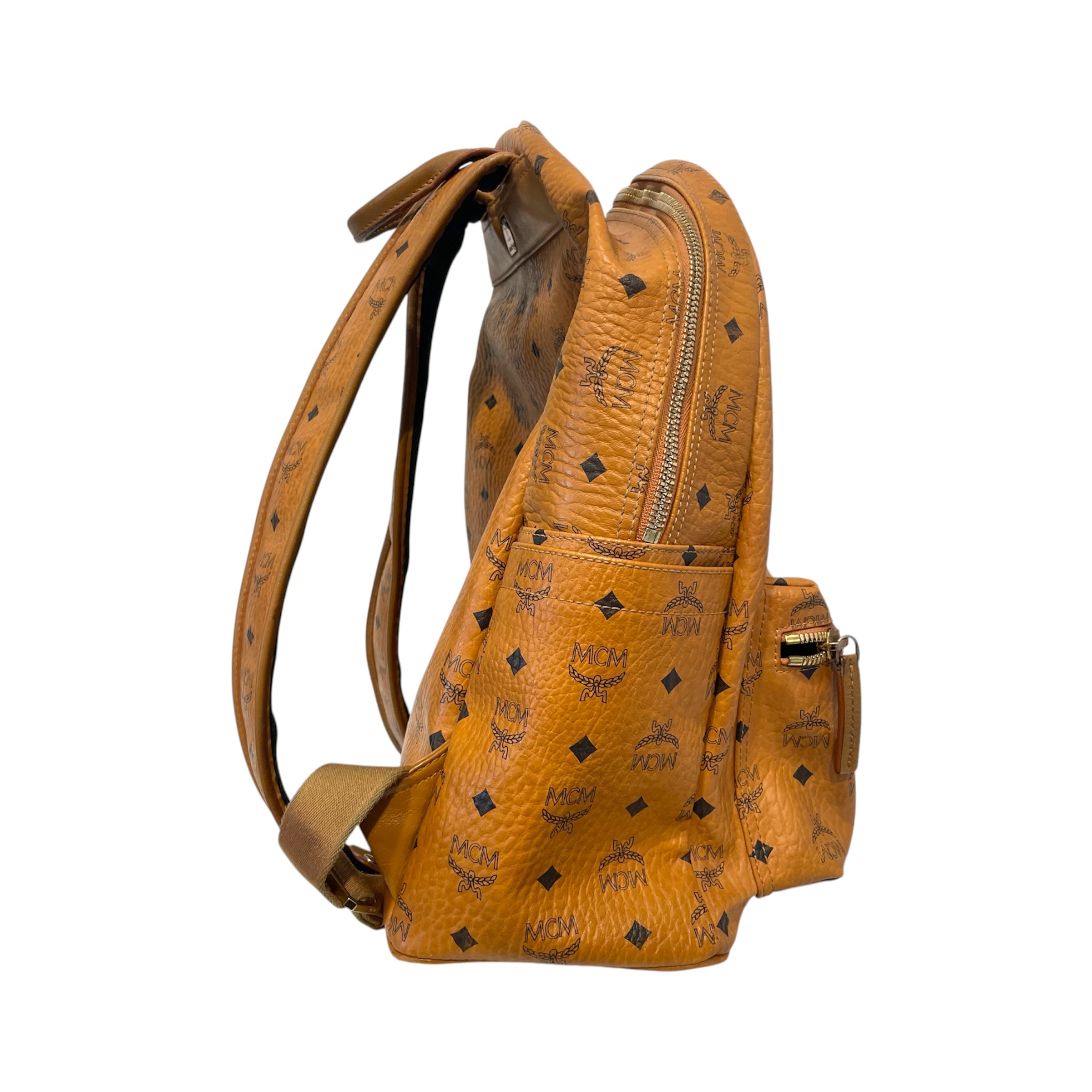 MCM/Backpack/Monogram/Leather/BRW/Stark Logo Stripe Backpack Red view 2