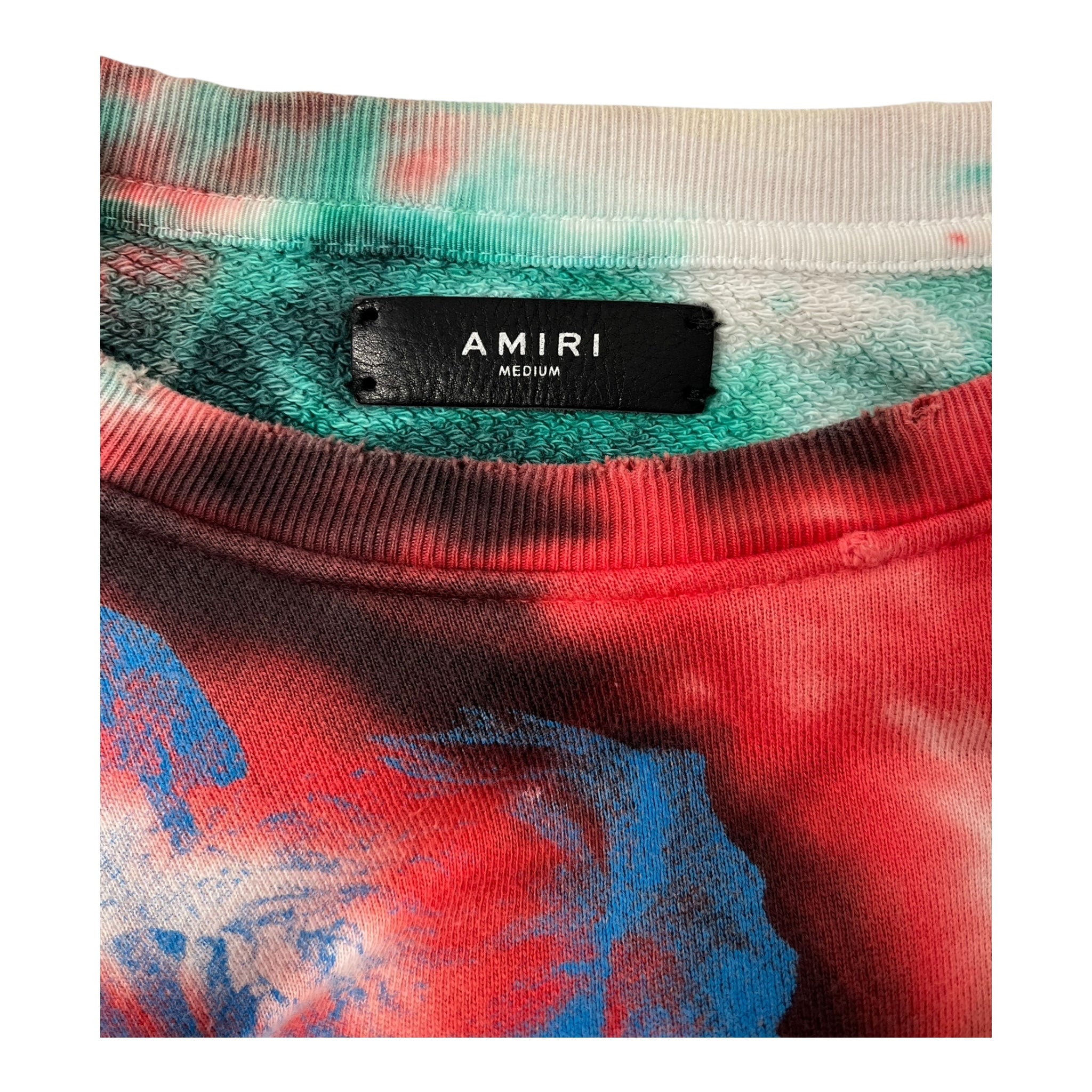 AMIRI/Heavy Sweater/M/All Over Print/Cotton/MLT/TIE DYE SKULL LOGO CREW view 3