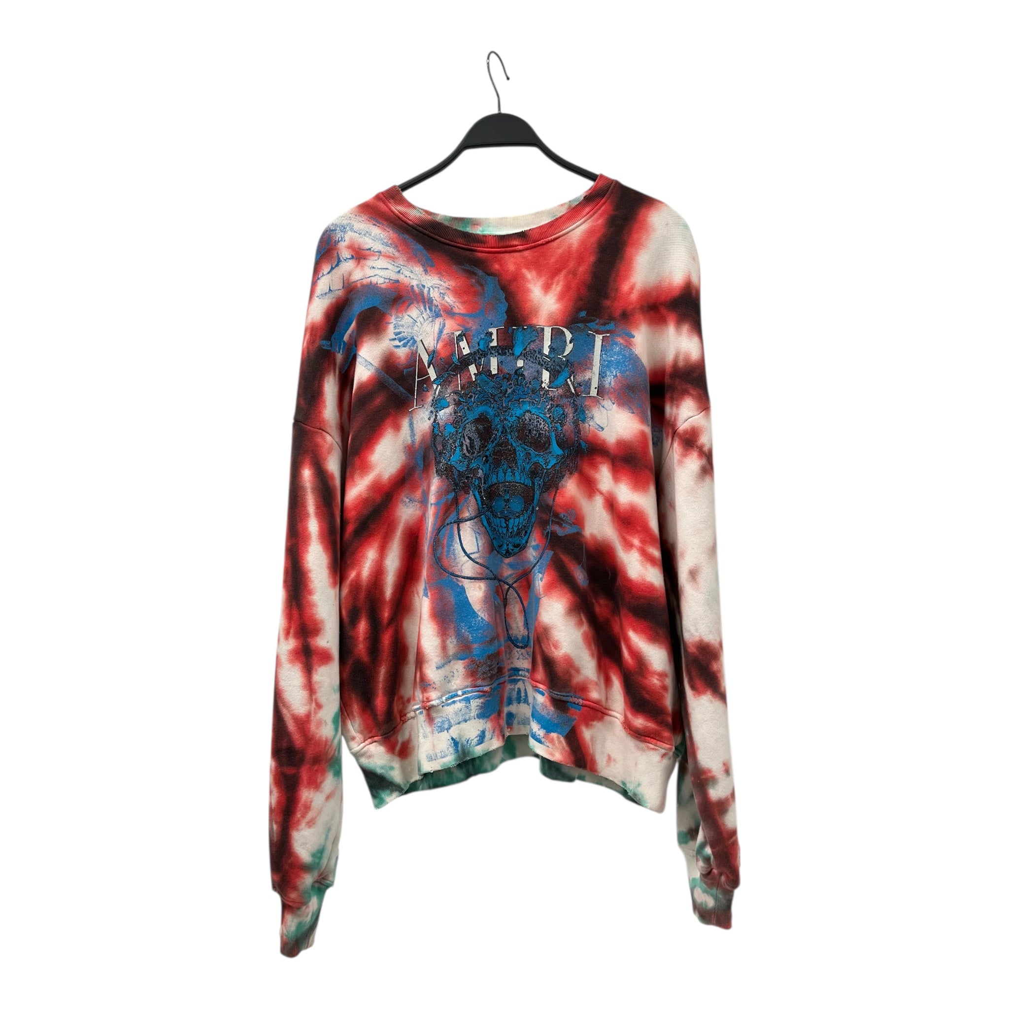 AMIRI/Heavy Sweater/M/All Over Print/Cotton/MLT/TIE DYE SKULL LOGO CREW view 1