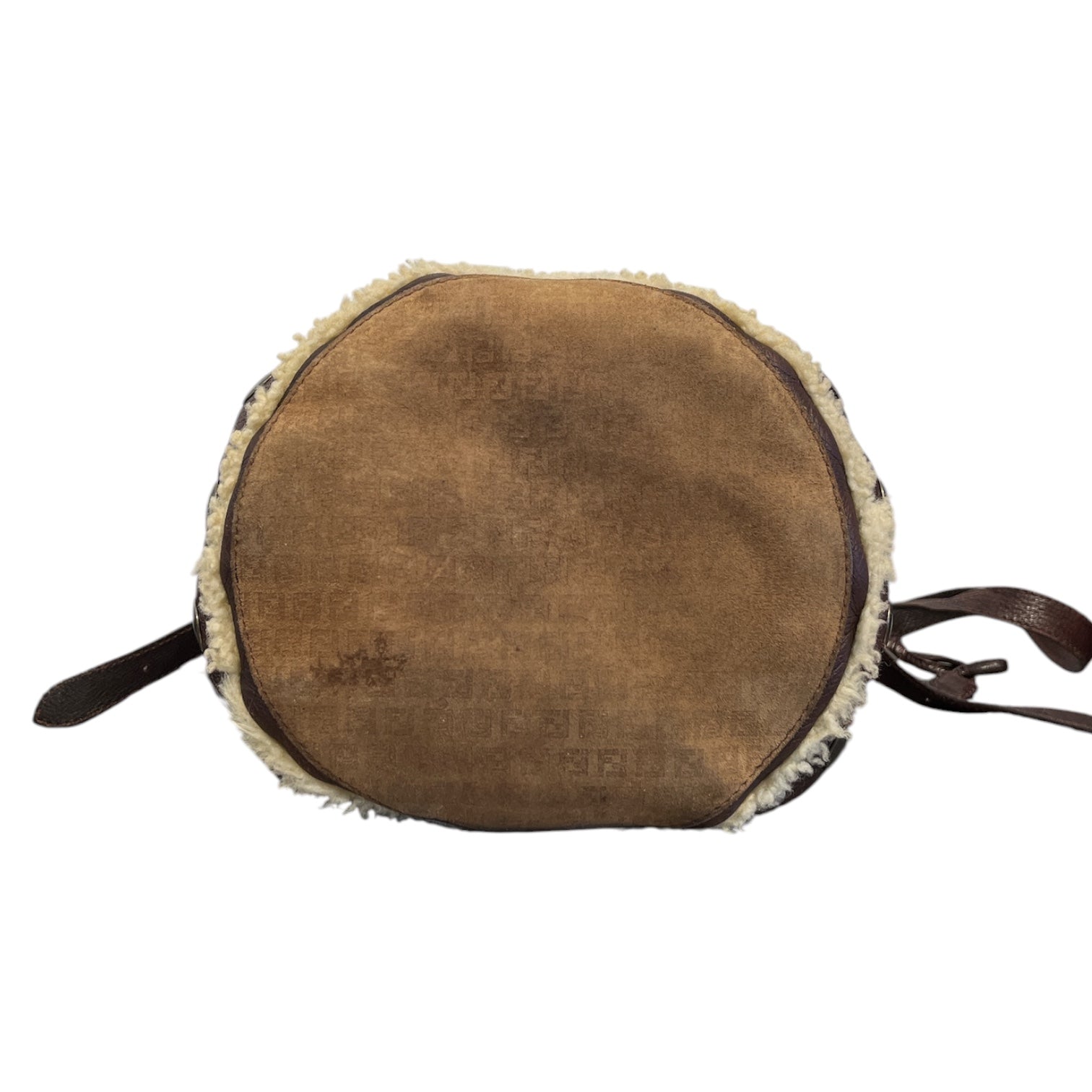 FENDI/Hand Bag/Leather/BRW/shearling trimmed hobo bag view 3