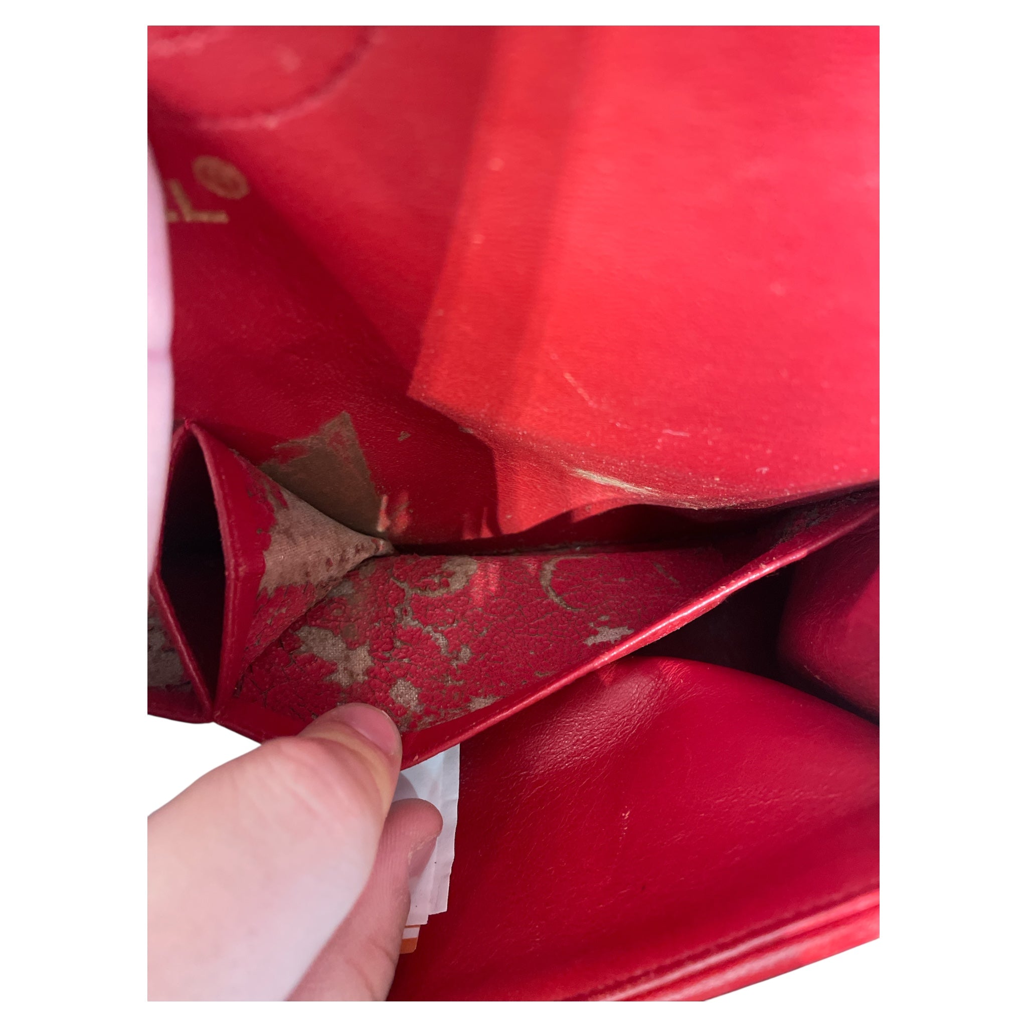 CHANEL/Cross Body Bag/Leather/RED/CHANEL TIMELESS FLAP view 4