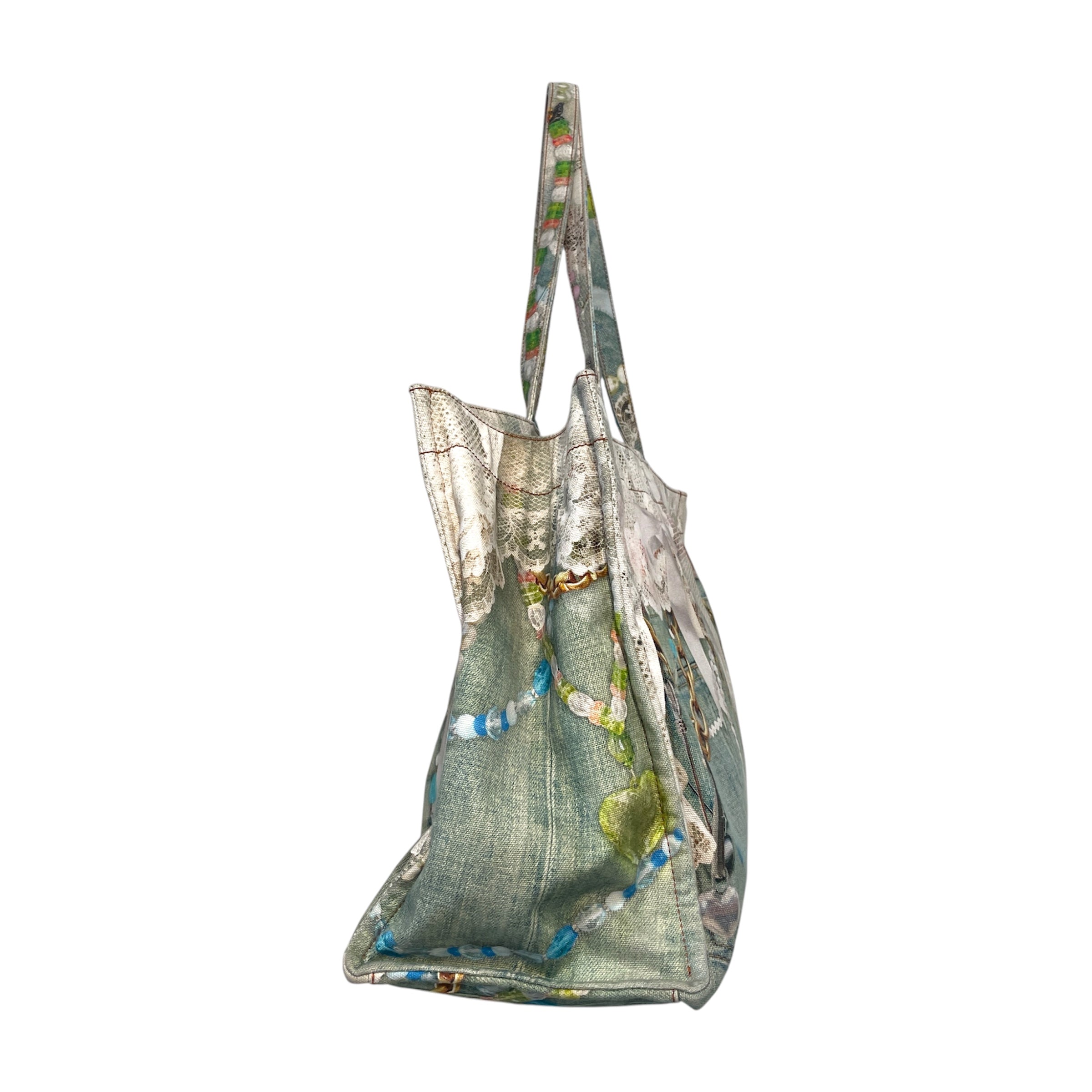 Acne Studios/Tote Bag/All Over Print/Cotton/MLT/Trompe L'oeil Denim Effect view 2