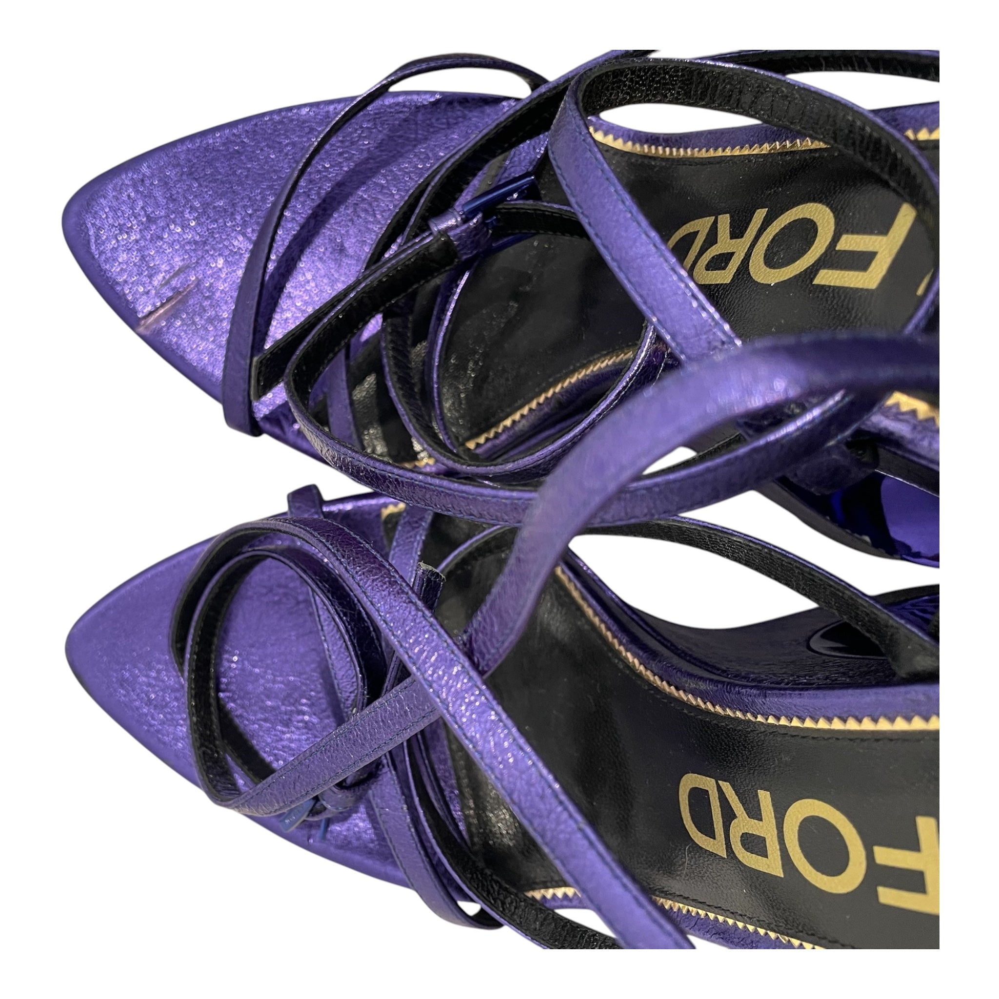 TOM FORD/Heels/EU 41/Leather/PPL/METALLIC VELEVET view 4