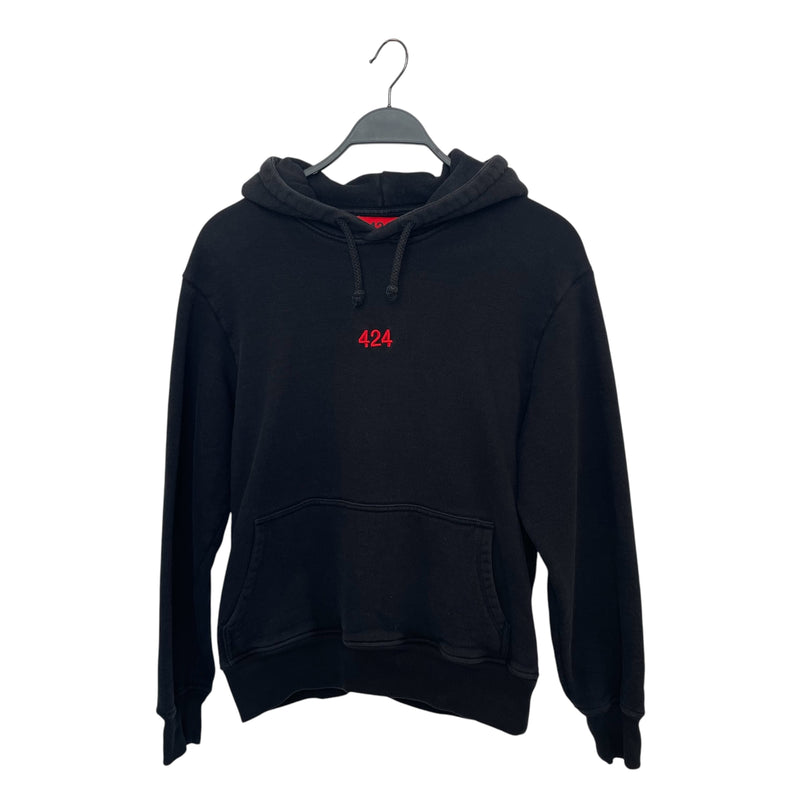 424(FourTwoFour)/Sweater/S/Cotton/BLK/RED NUM LOGO/FADED WAZH