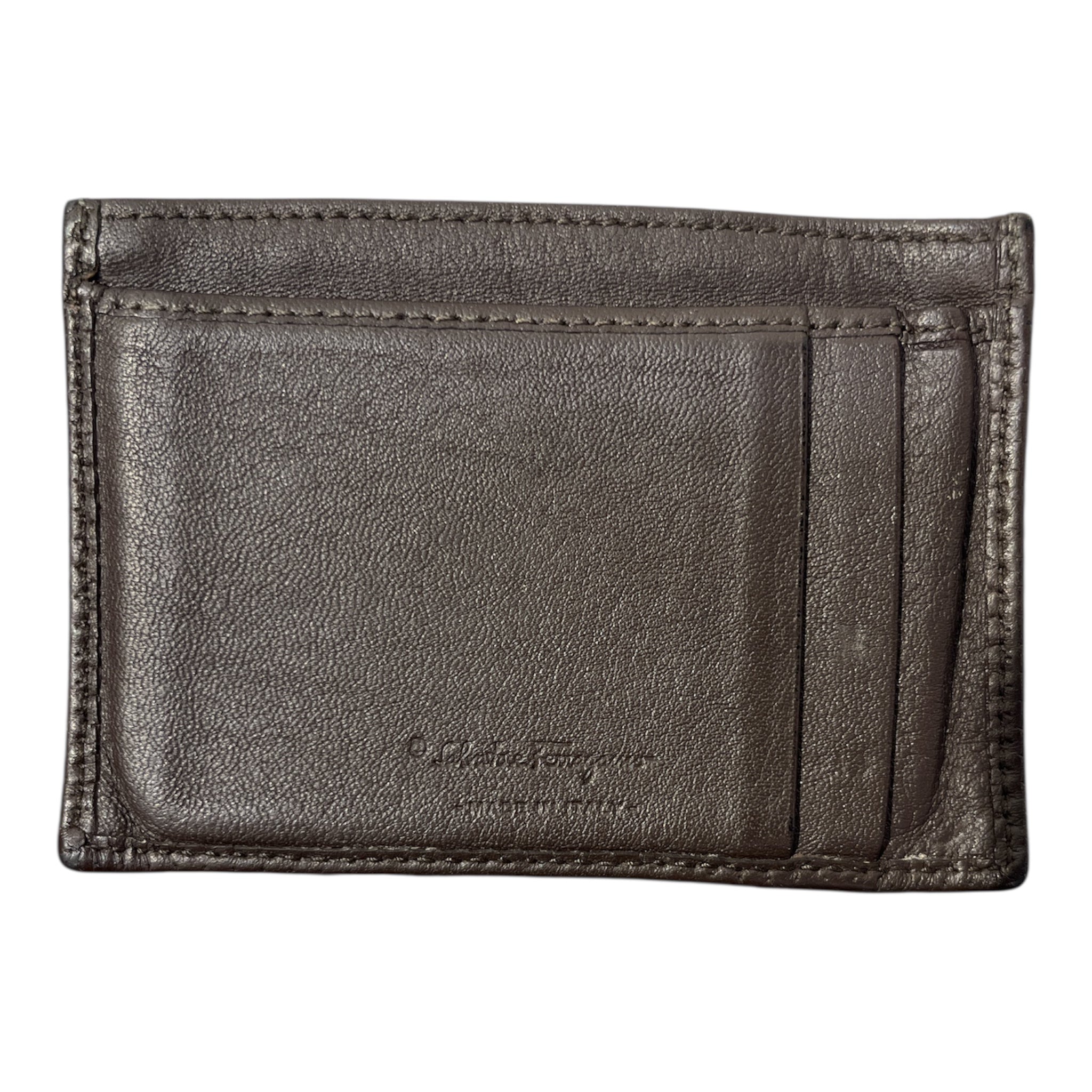 Salvatore Ferragamo/Card Case/Leather/BRW/SILVER HARDWARE view 3