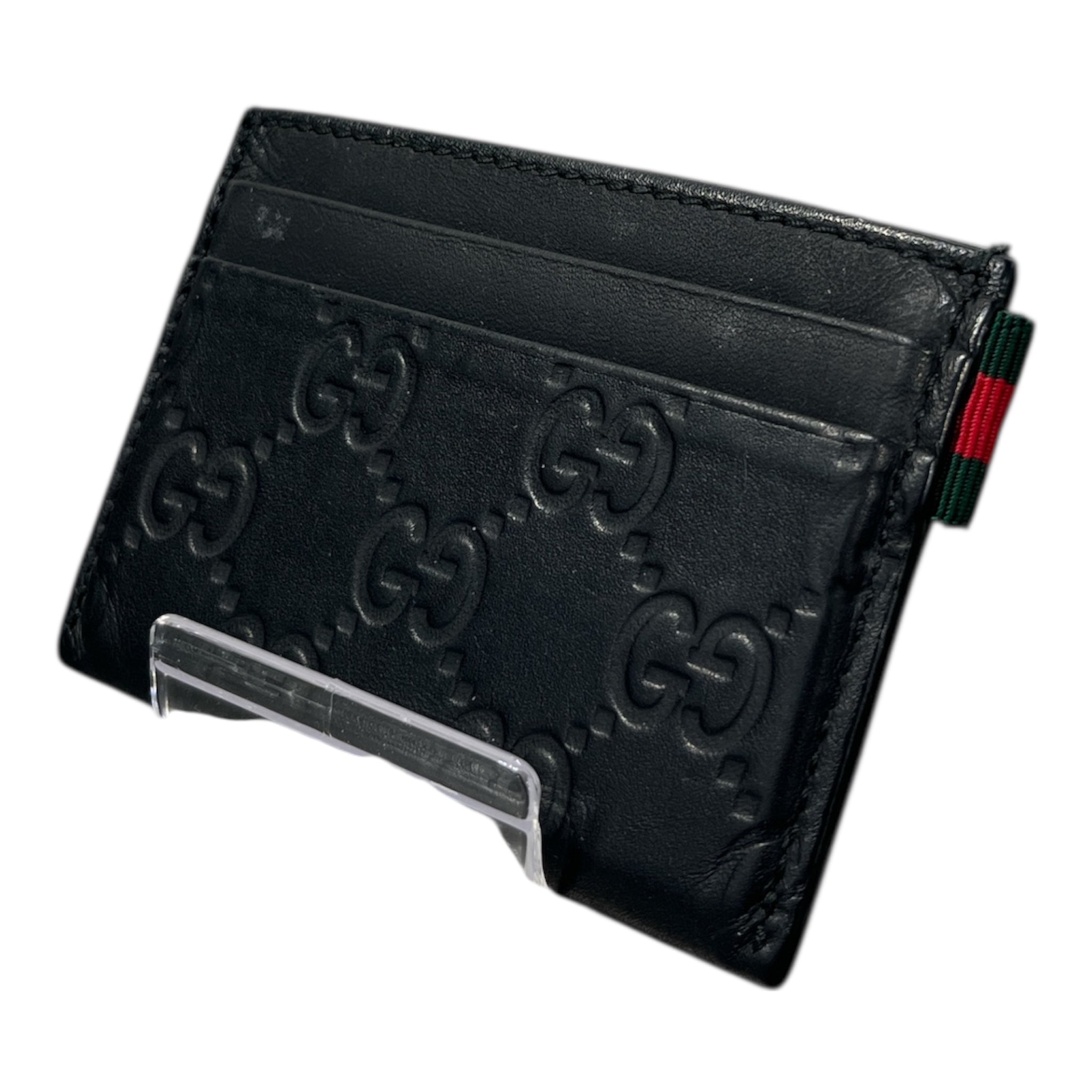 GUCCI/Card Case/Monogram/Leather/BLK/GG EMBLEM LEATHER view 1