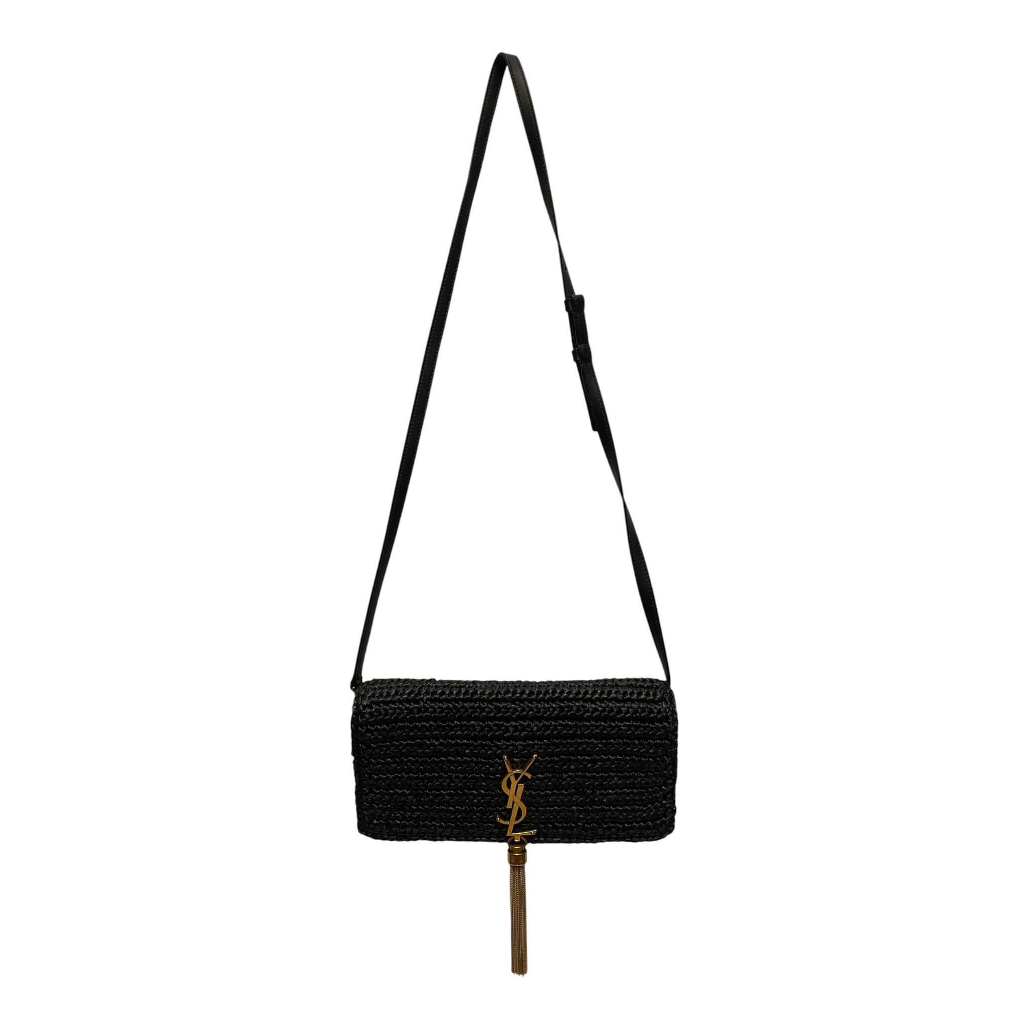 SAINT LAURENT/Cross Body Bag/NVY/KATE 99 TASSLE FLAP RAFFIA view 1