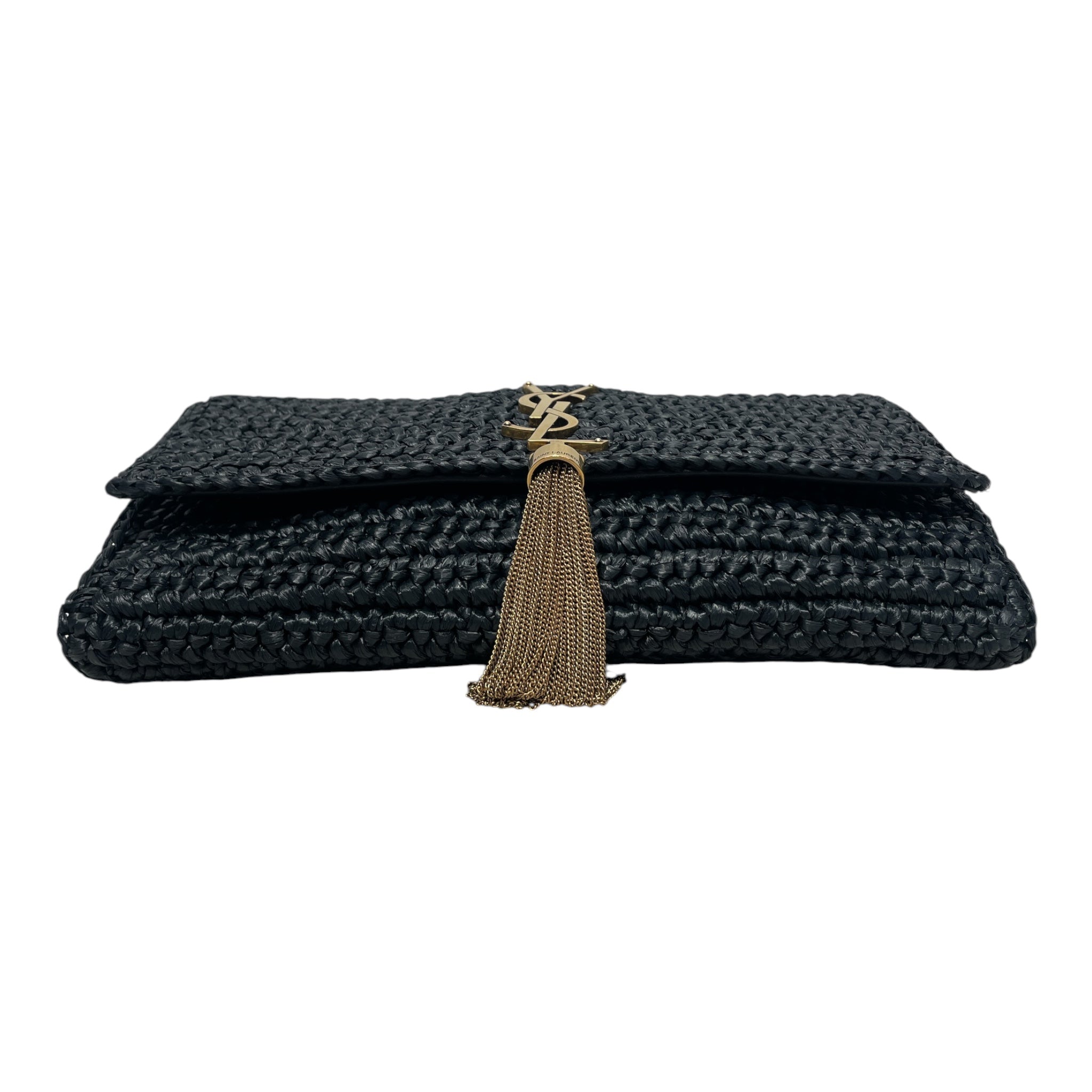 SAINT LAURENT/Cross Body Bag/NVY/KATE 99 TASSLE FLAP RAFFIA view 3
