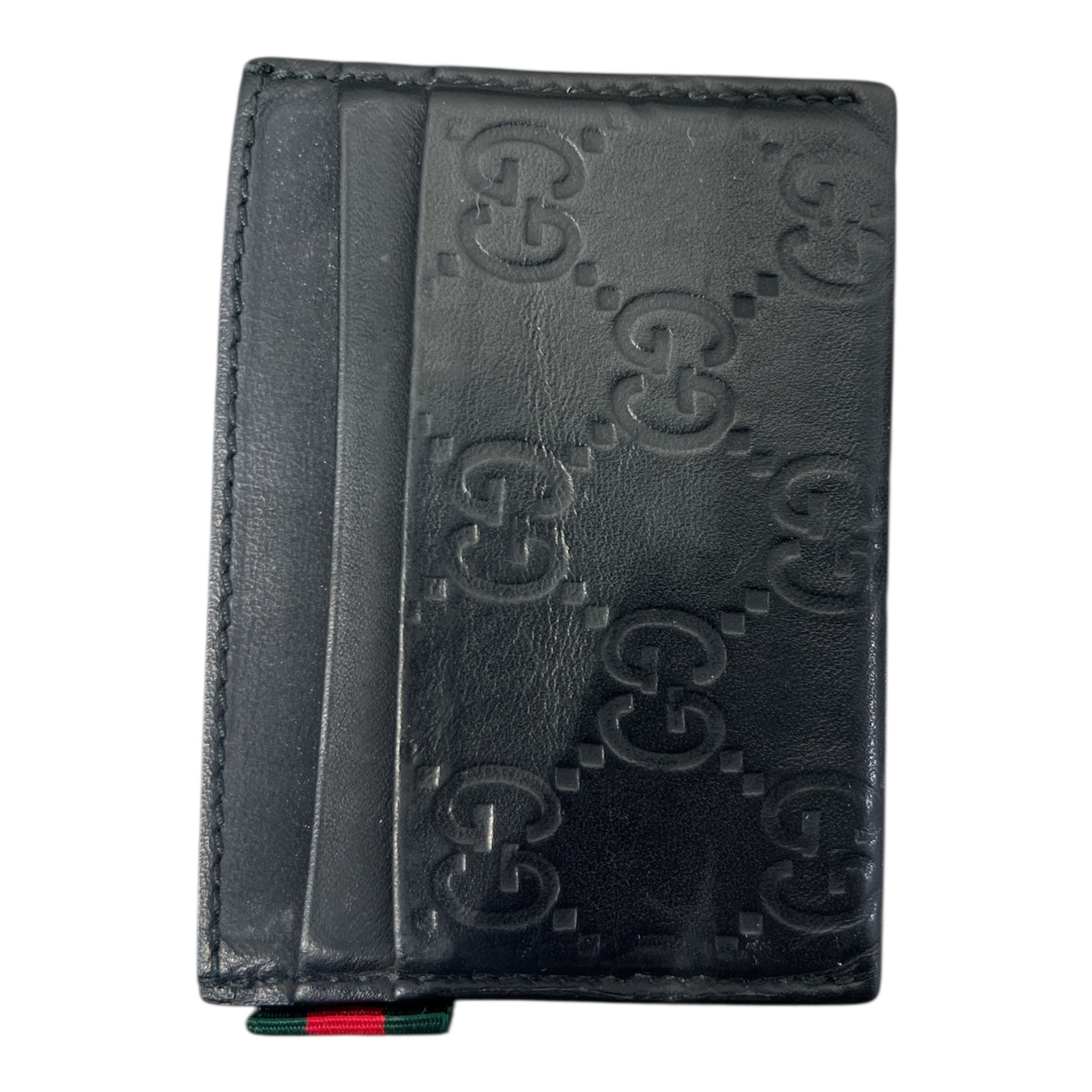 GUCCI/Card Case/Monogram/Leather/BLK/GG EMBLEM LEATHER view 3