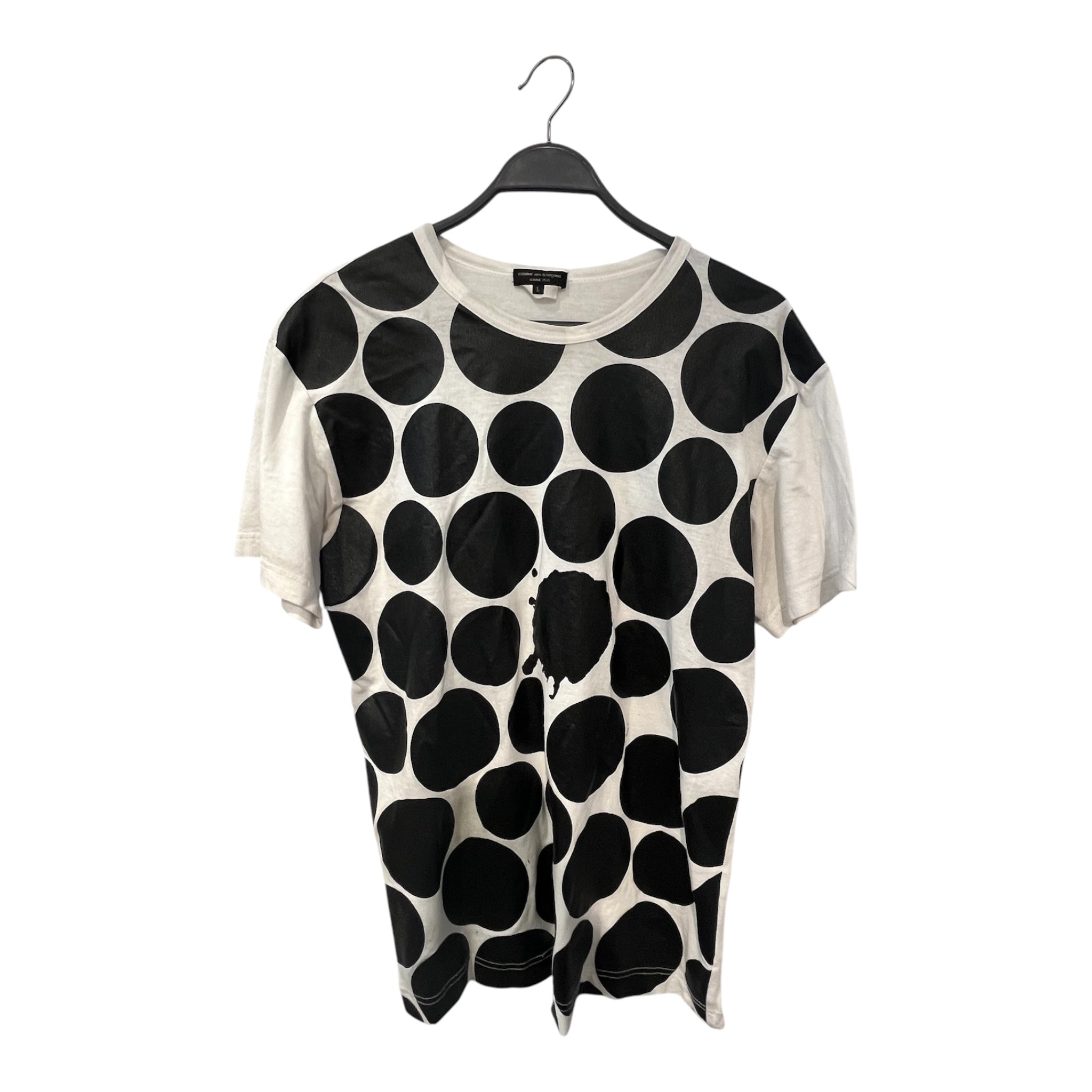 COMME des GARCONS HOMME PLUS/T-Shirt/L/Cotton/WHT/High Neck/All Over Print/PK-T024 polka dot tee view 1