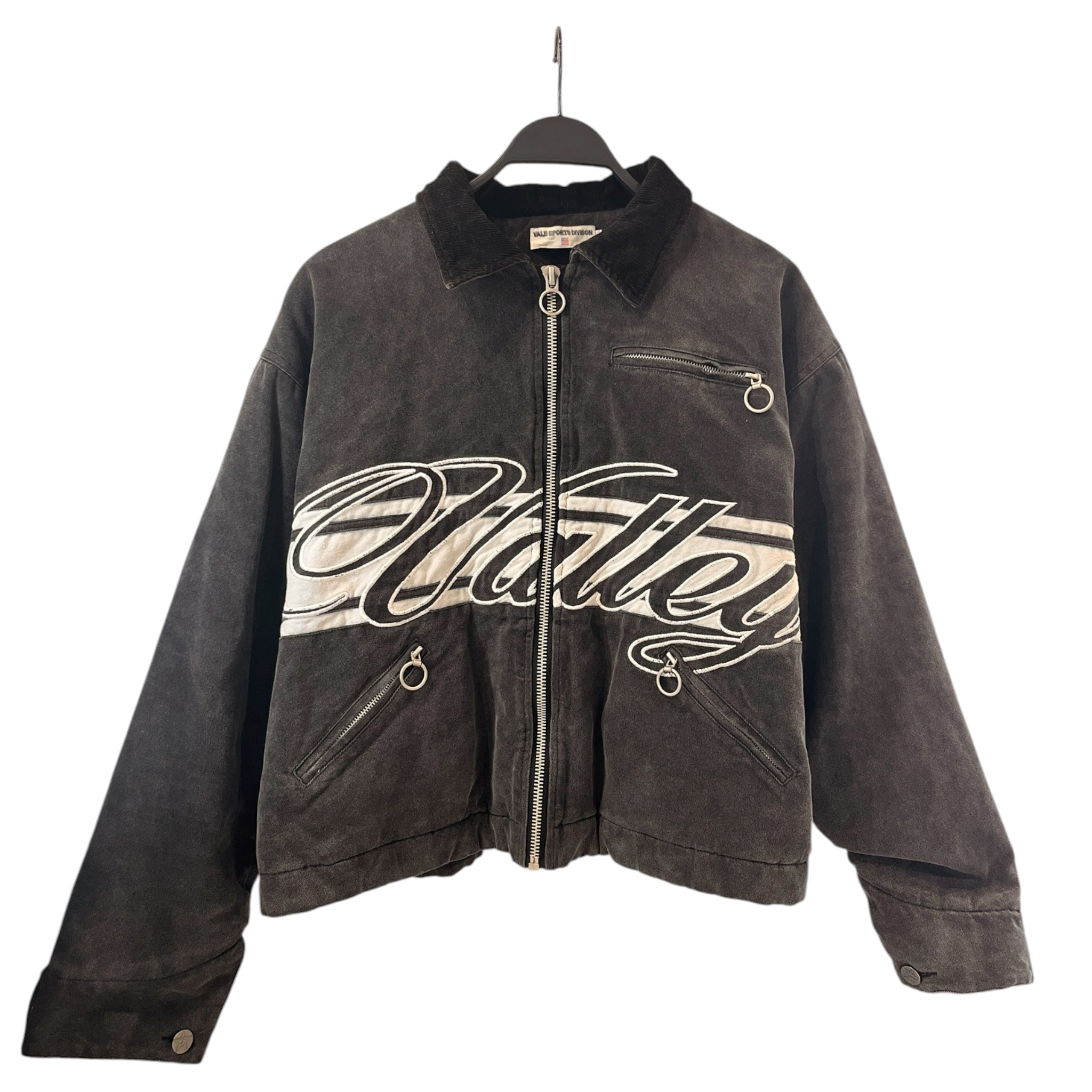 VALE SPORTS/Denim Jkt/L/Denim/GRY/Single Breasted/All Over Print/SPELLOUT JKT view 1