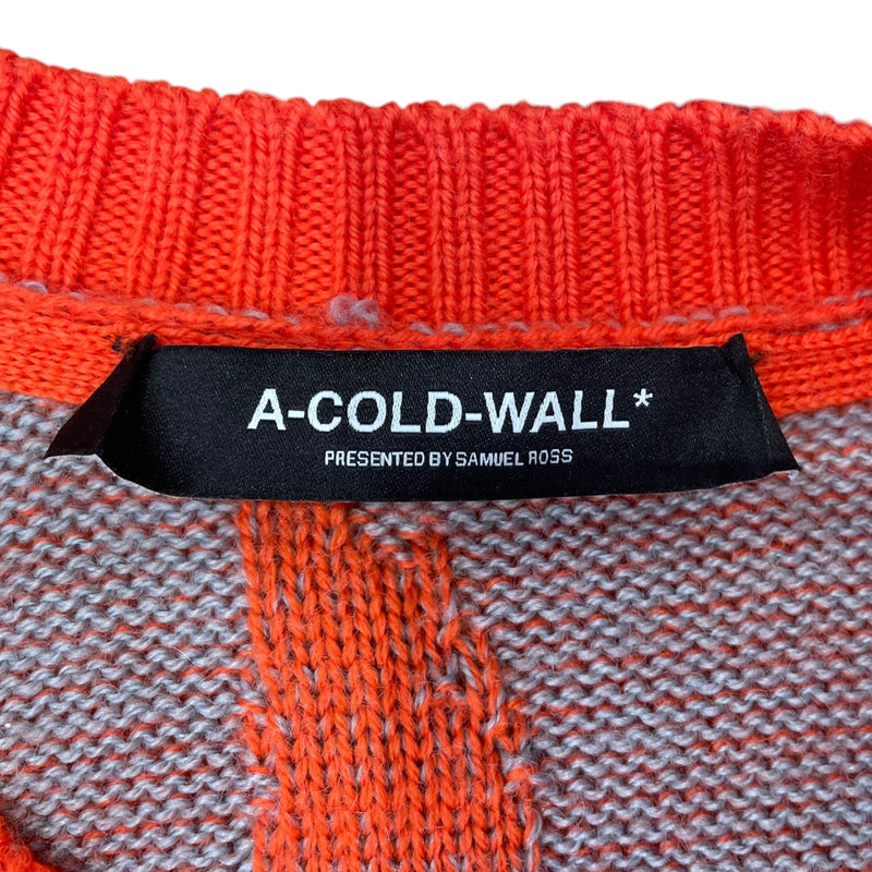 A-COLD-WALL/Sweater/M/Wool/ORN/GRY + ORG KNIT