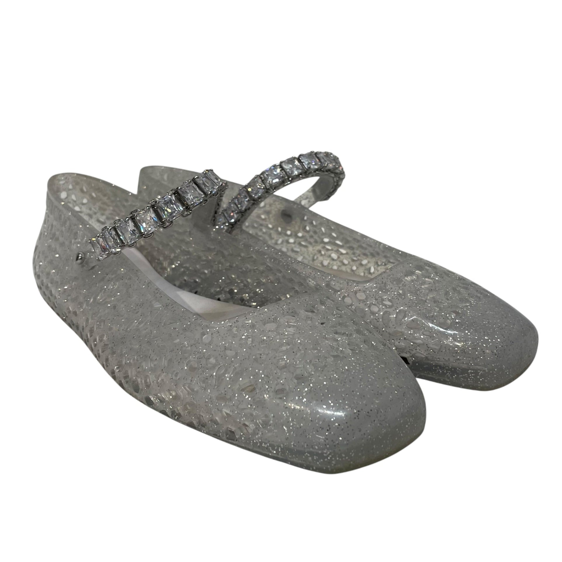JIMMY CHOO/Flat Shoes/EU 39/SLV/the jelly pvc mary jane flats view 1