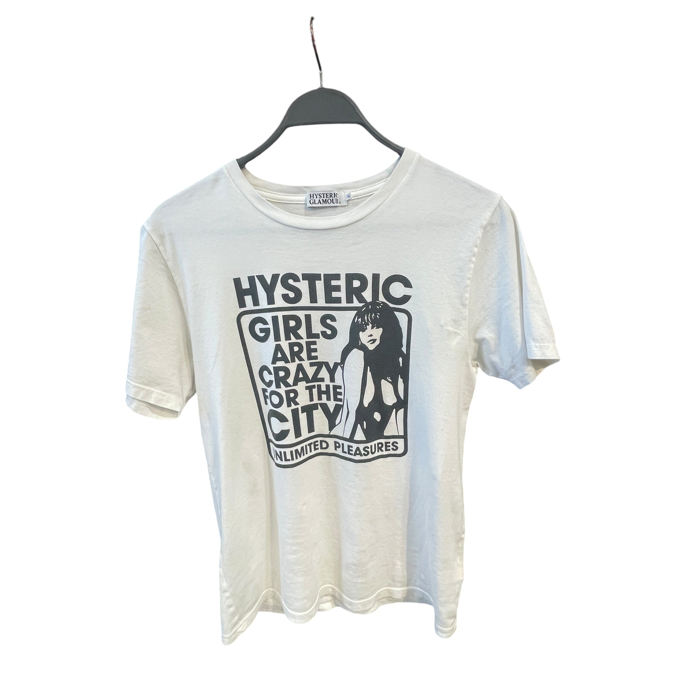 HYSTERIC GLAMOUR/T-Shirt/M/Cotton/WHT/Graphic/Girls are crazy for the city view 1