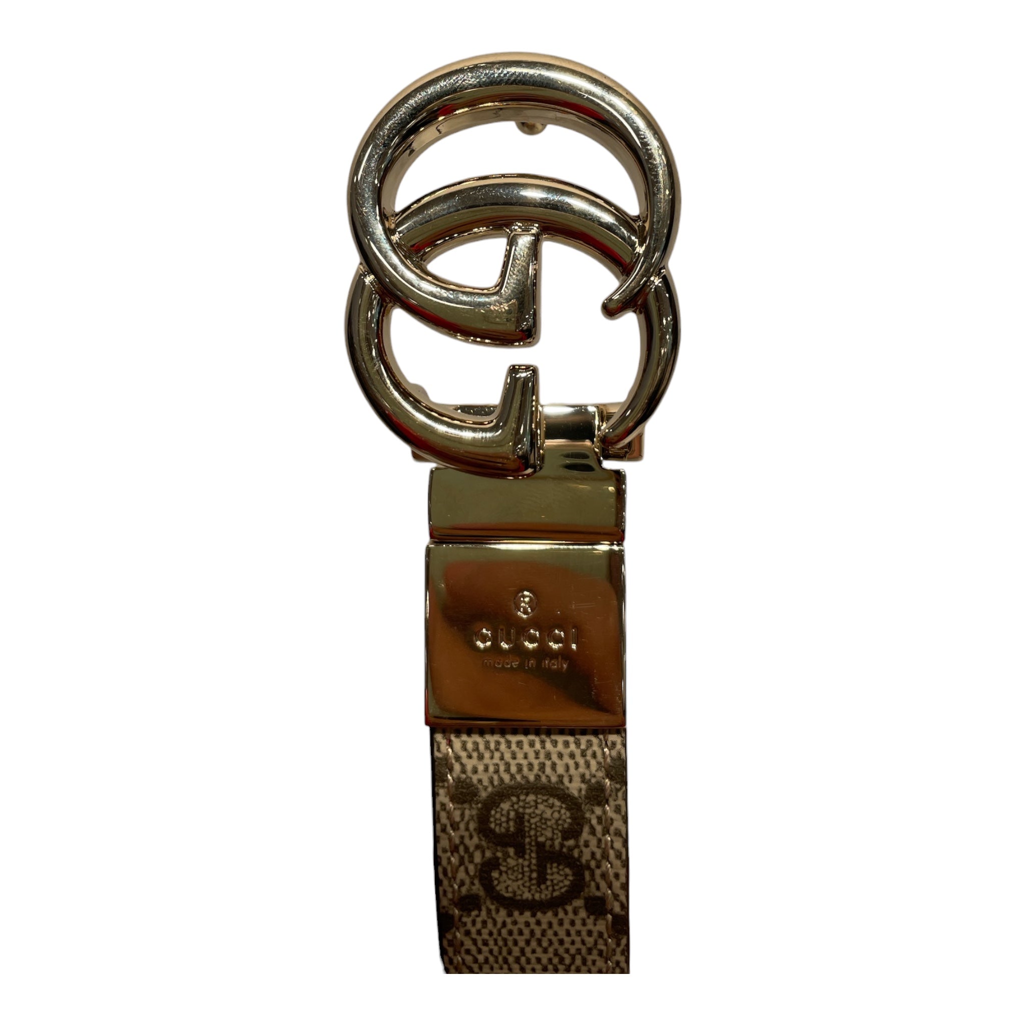 GUCCI/Belt/Monogram/Leather/KHK/L's/40 RED REVERSIBLE view 3