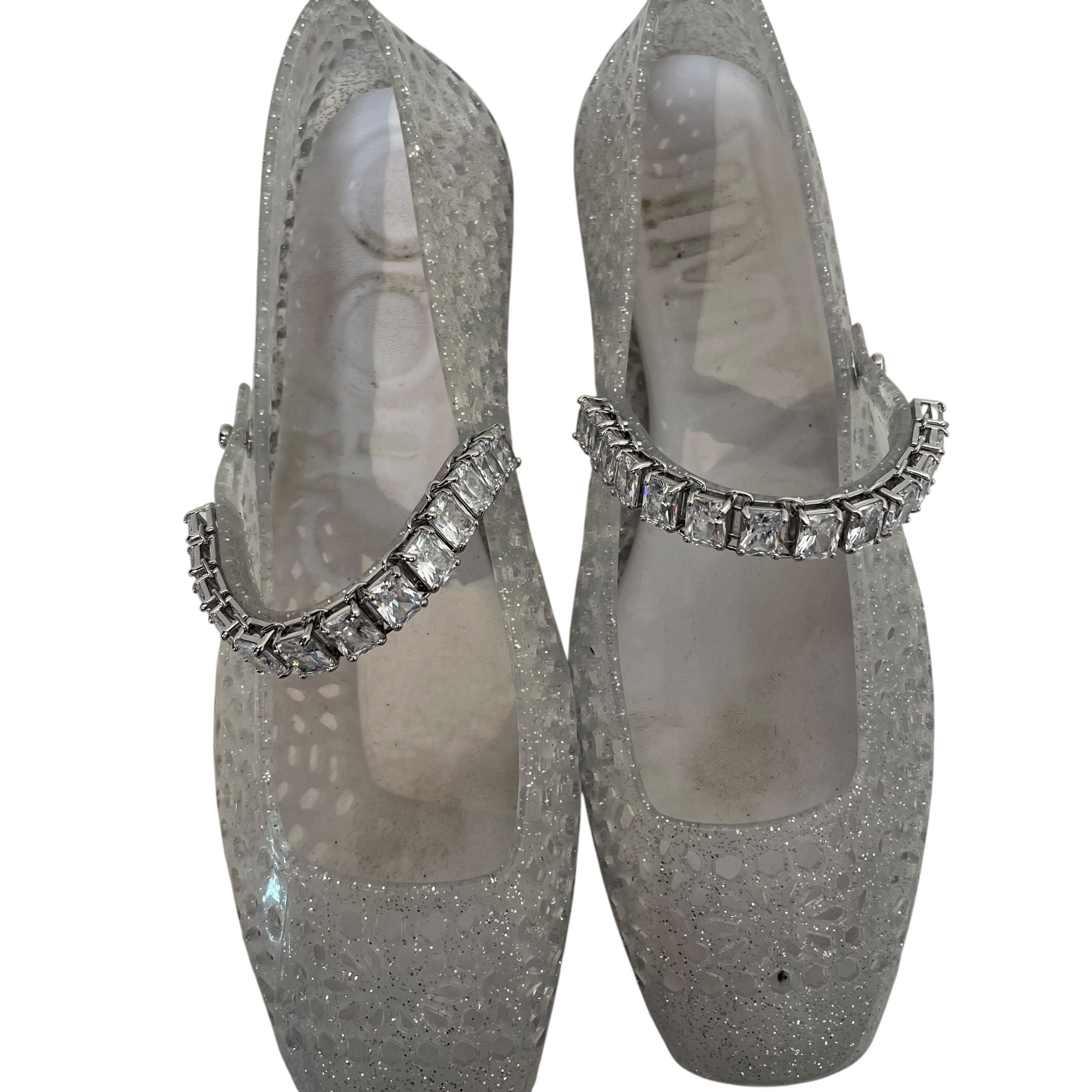 JIMMY CHOO/Flat Shoes/EU 39/SLV/the jelly pvc mary jane flats view 3