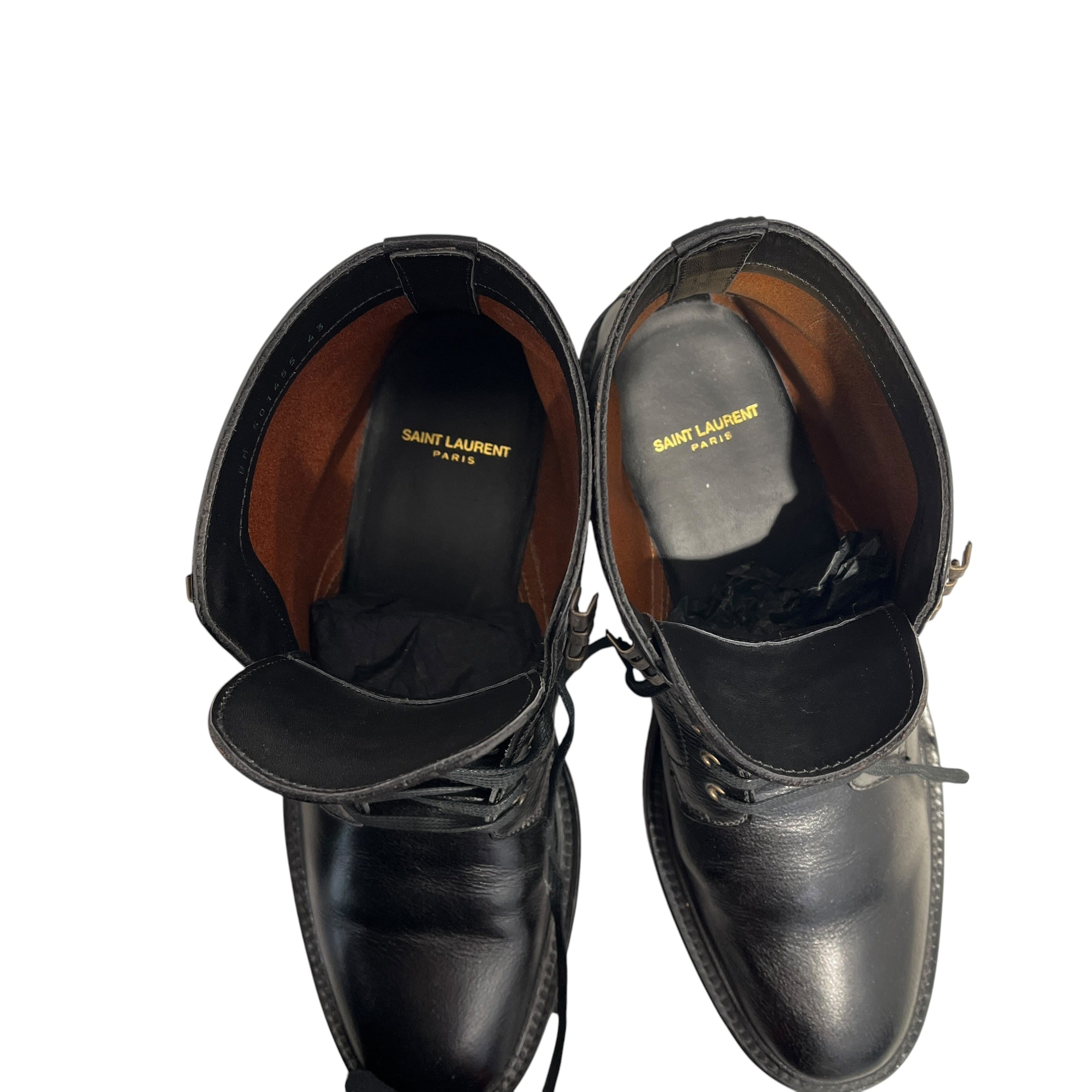SAINT LAURENT/Boots/US 10/Leather/BLK/Black Army Leather Boots view 4
