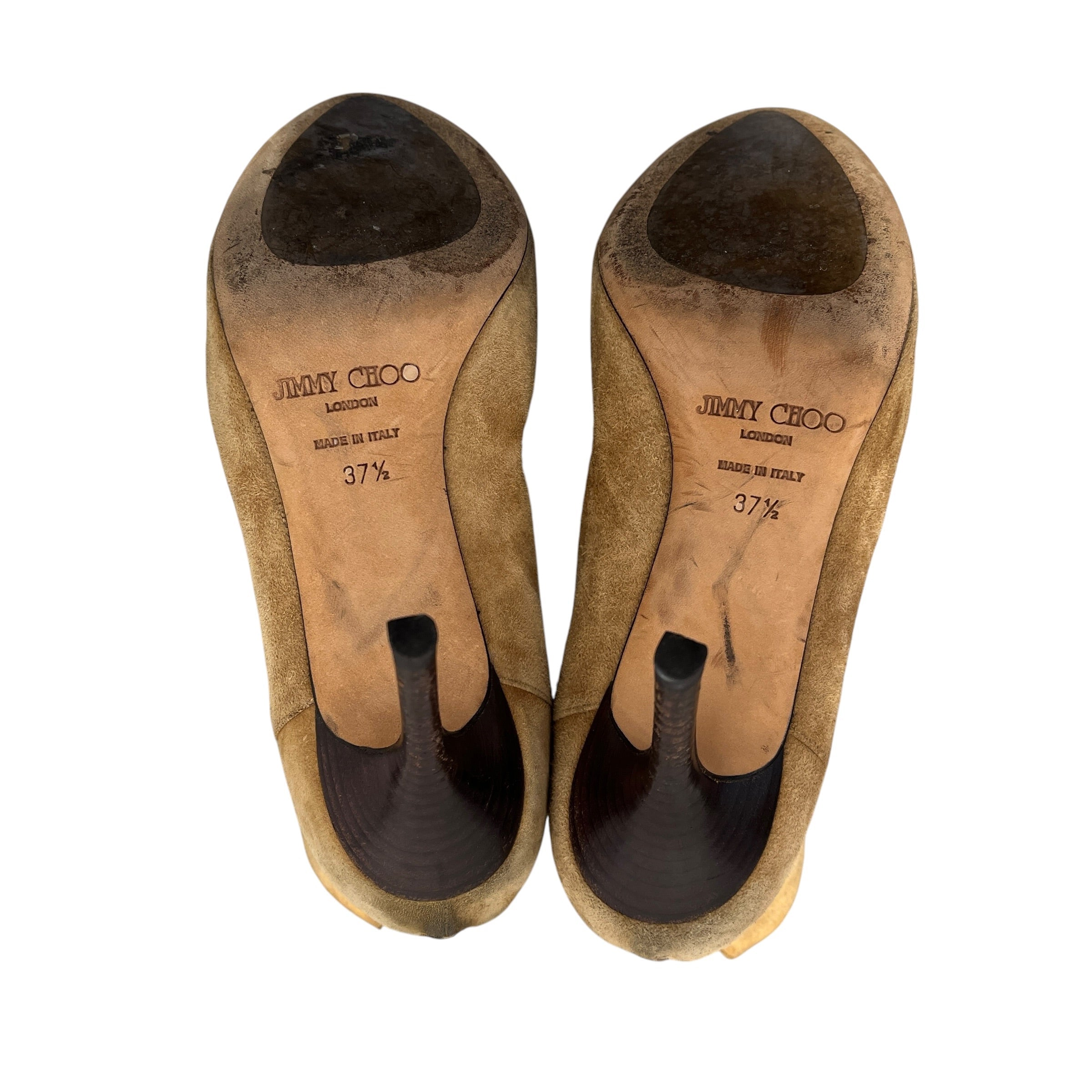 JIMMY CHOO/Ankle Boots/US 6.5/Suede/CML/BACK ZIPPER/BROWN HEEL view 3