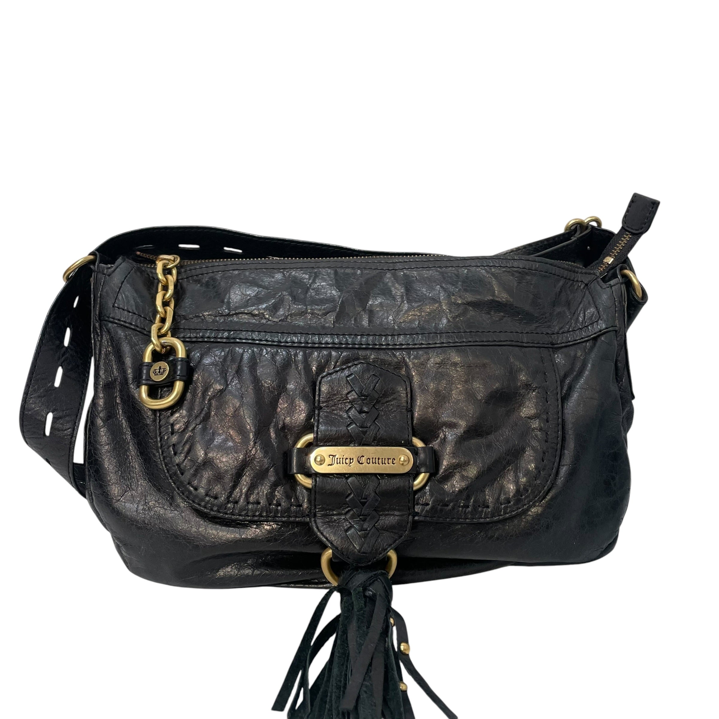 JUICY COUTURE/Bag/Leather/BLK/LEATHER TASSLE SATCHEL view 1