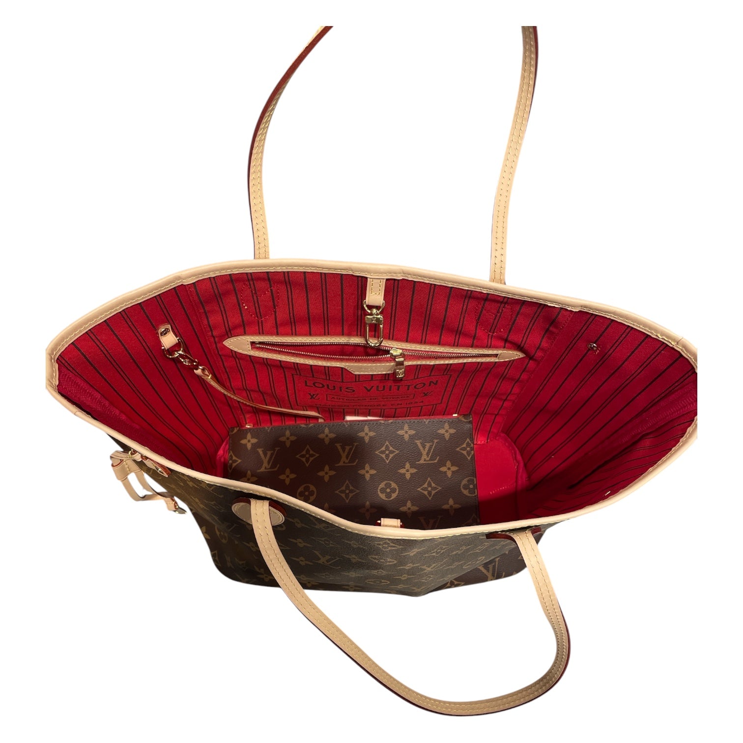 LOUIS VUITTON/Tote Bag/Monogram/Cotton/BRW/NEVERFULL MM EBENE CANVAS view 3