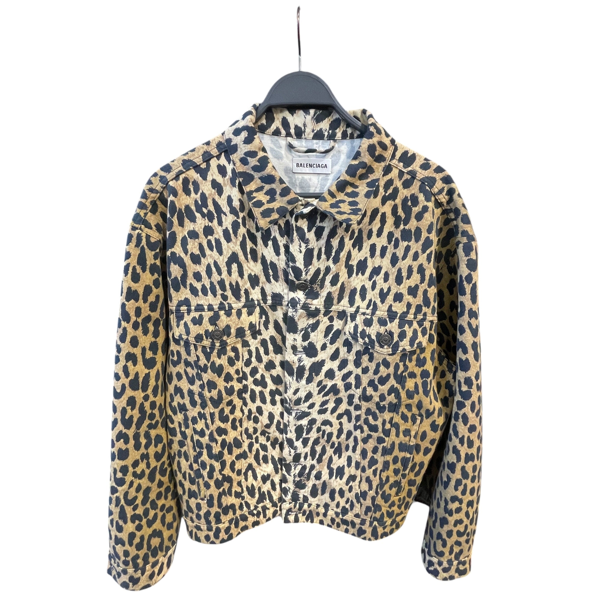 BALENCIAGA/Denim Jkt/42/Cotton/YEL/Animal Pattern/Leopard Print view 1