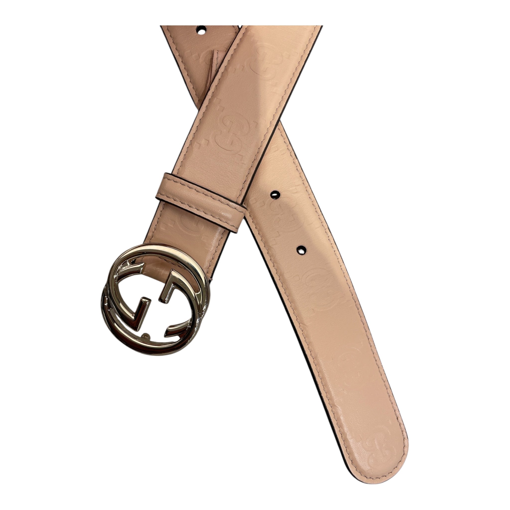 GUCCI/Belt/Monogram/Leather/PNK/L's/38 INTERLOCKING G view 2