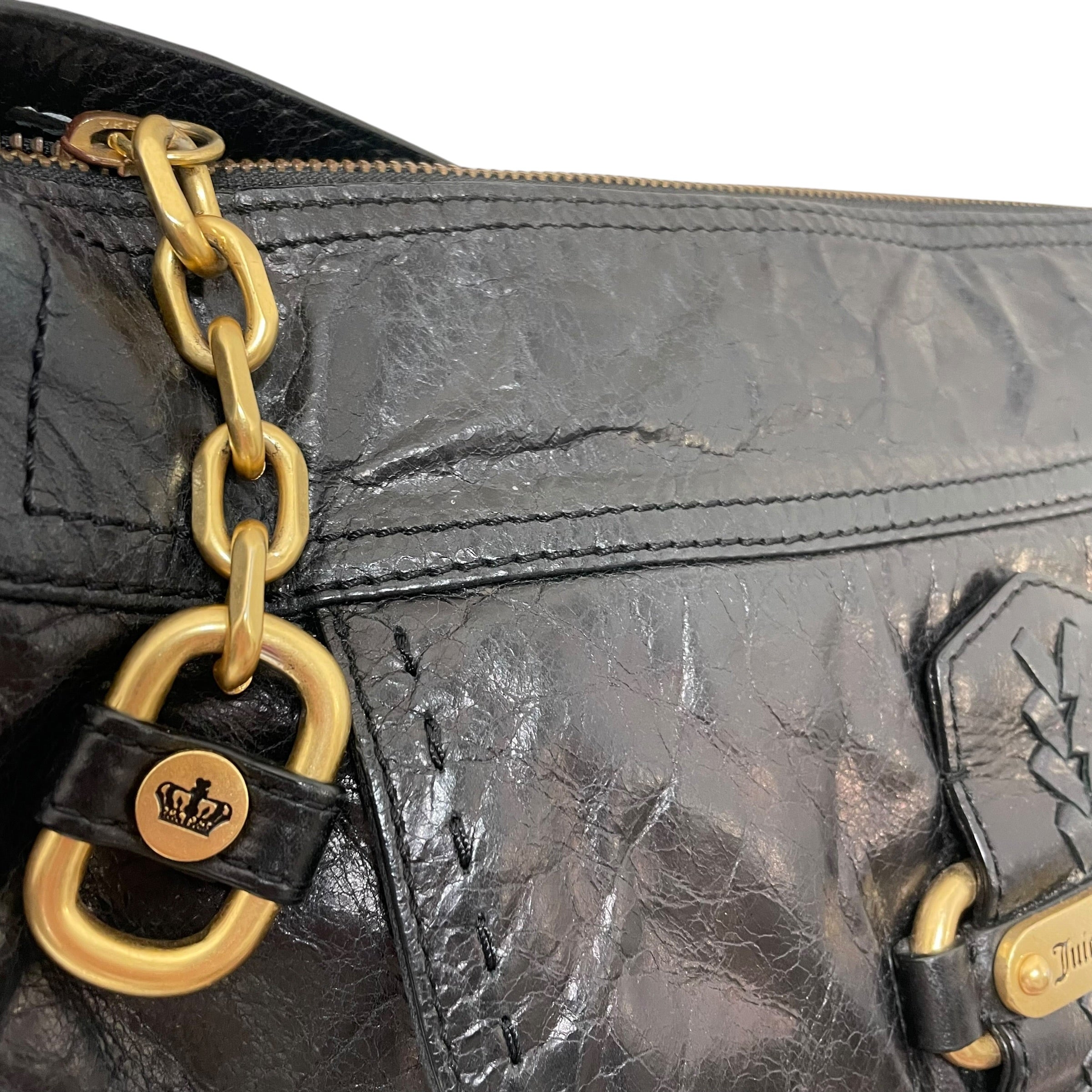 JUICY COUTURE/Bag/Leather/BLK/LEATHER TASSLE SATCHEL view 6