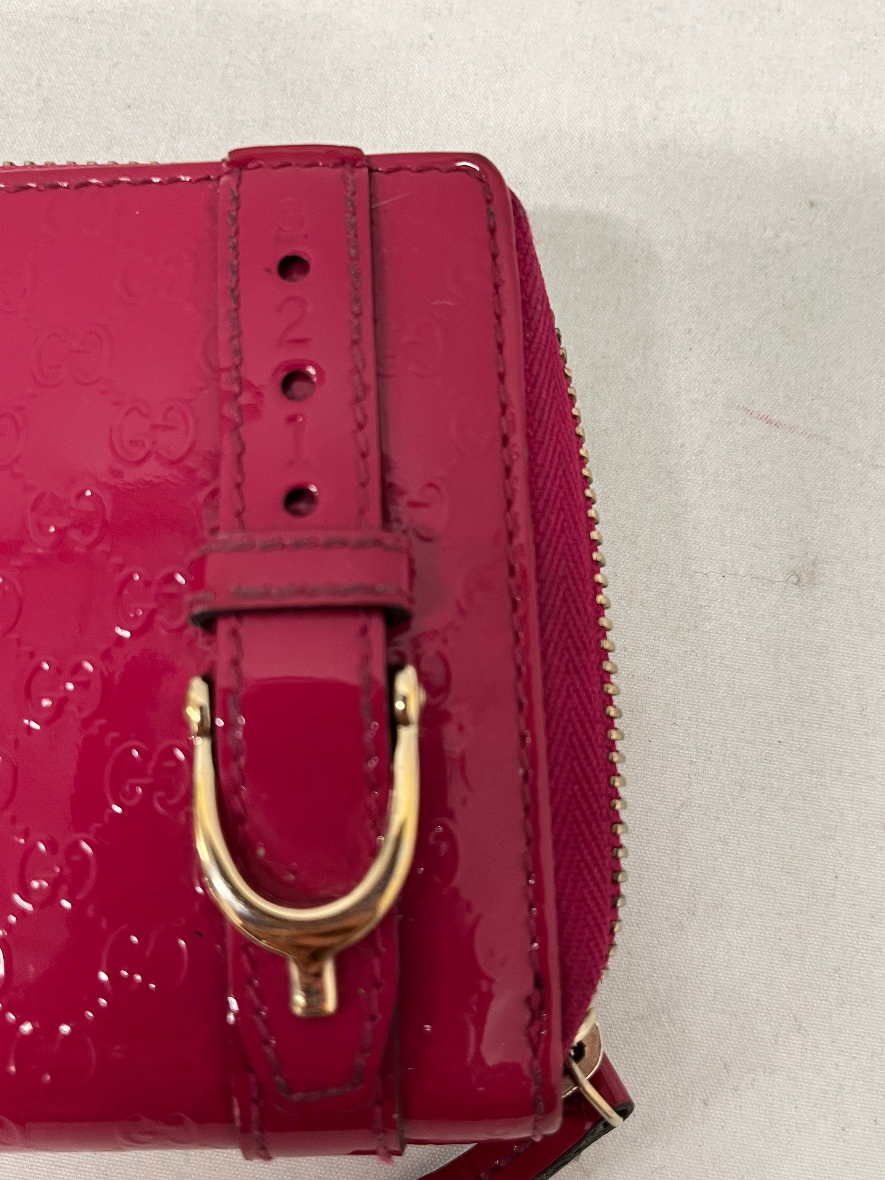 GUCCI/Long Wallet/Leather/PNK/HOT PINK PATENT LEATHER view 4