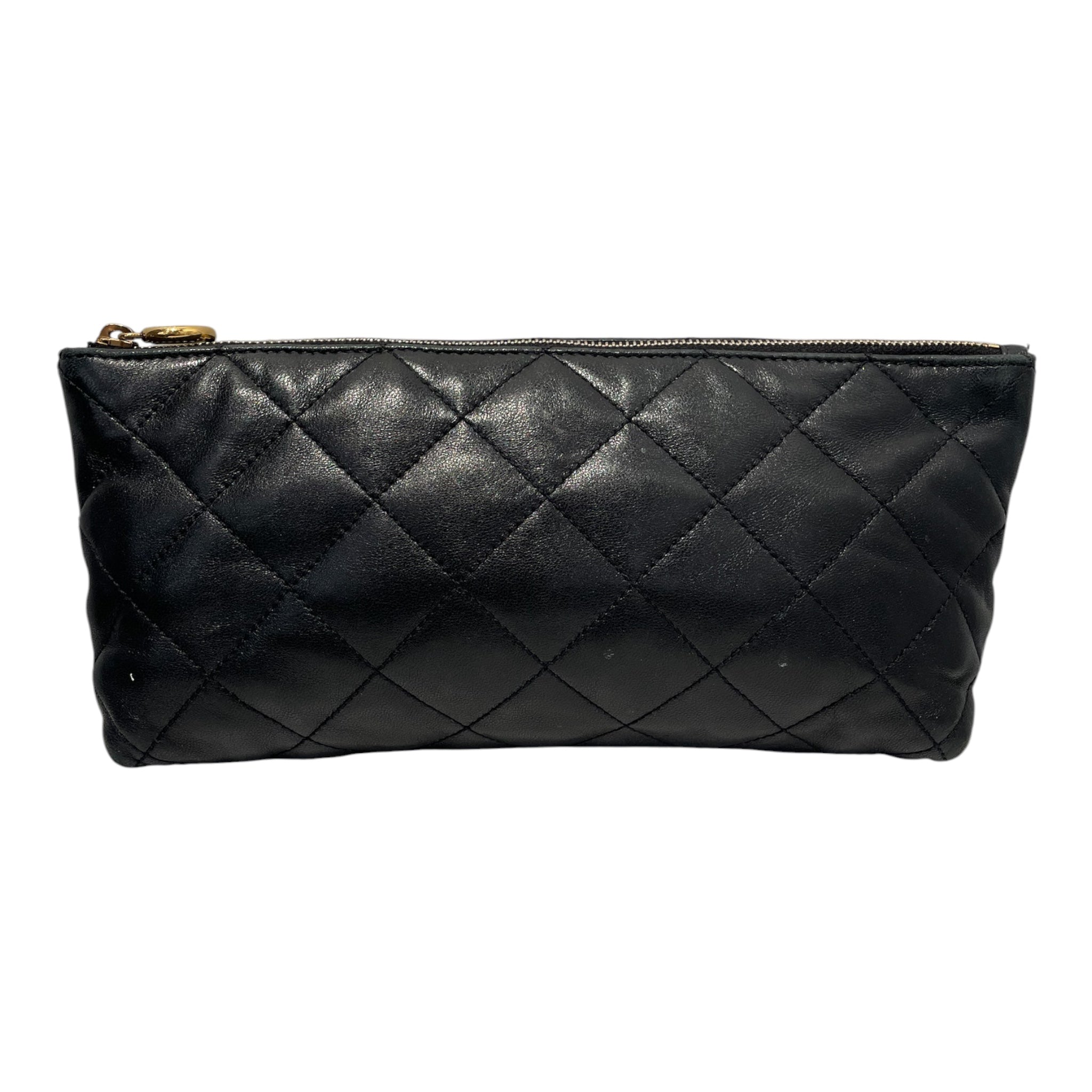 SAINT LAURENT/Clutch Bag/Leather/BLK/quilted leather view 1