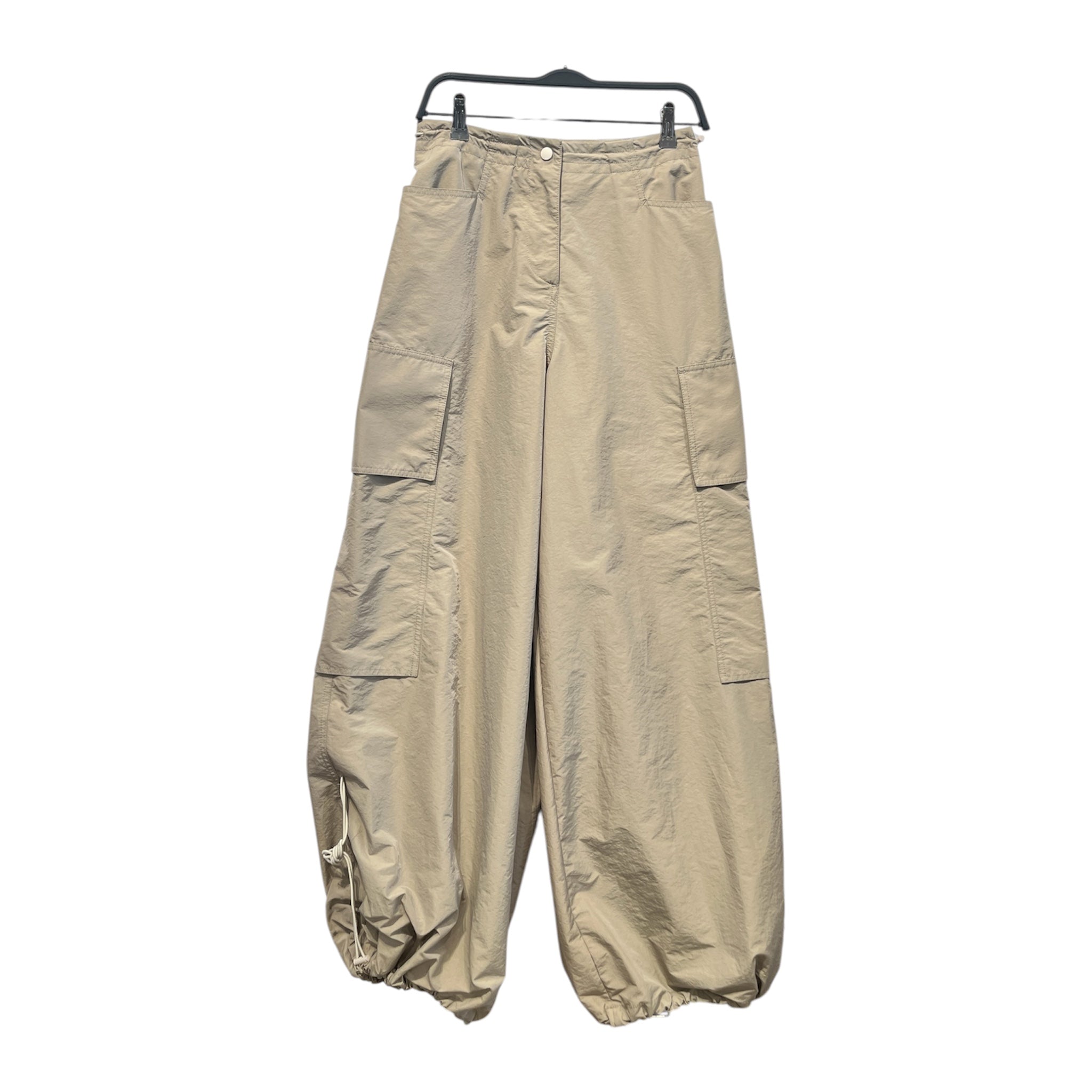 Palm Angels/Wide Leg Pants/36/Polyester/BEG/cargo/cinch bottom view 1