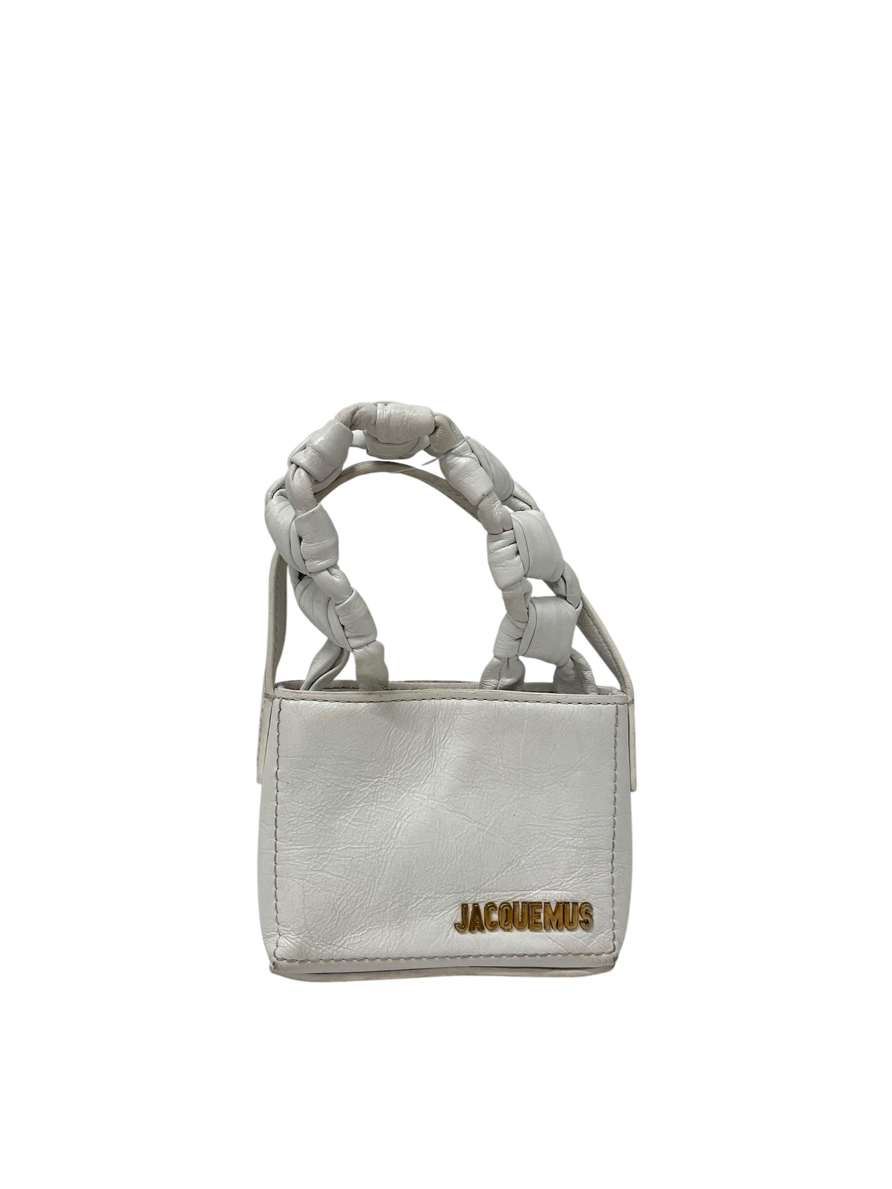 JACQUEMUS/Pouch/Leather/WHT/TWISTED HANDLE SAC NOEUD view 1