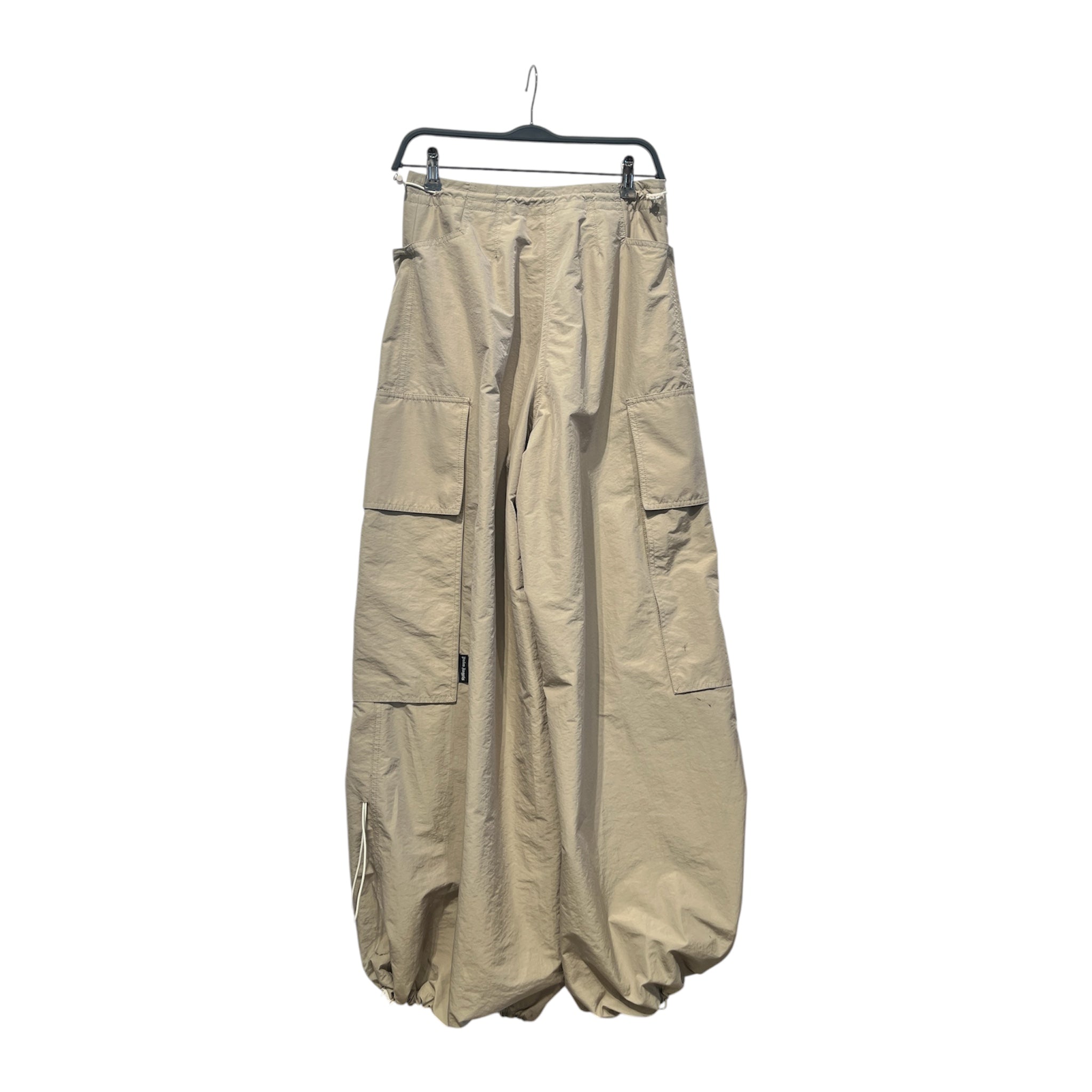 Palm Angels/Wide Leg Pants/36/Polyester/BEG/cargo/cinch bottom view 2