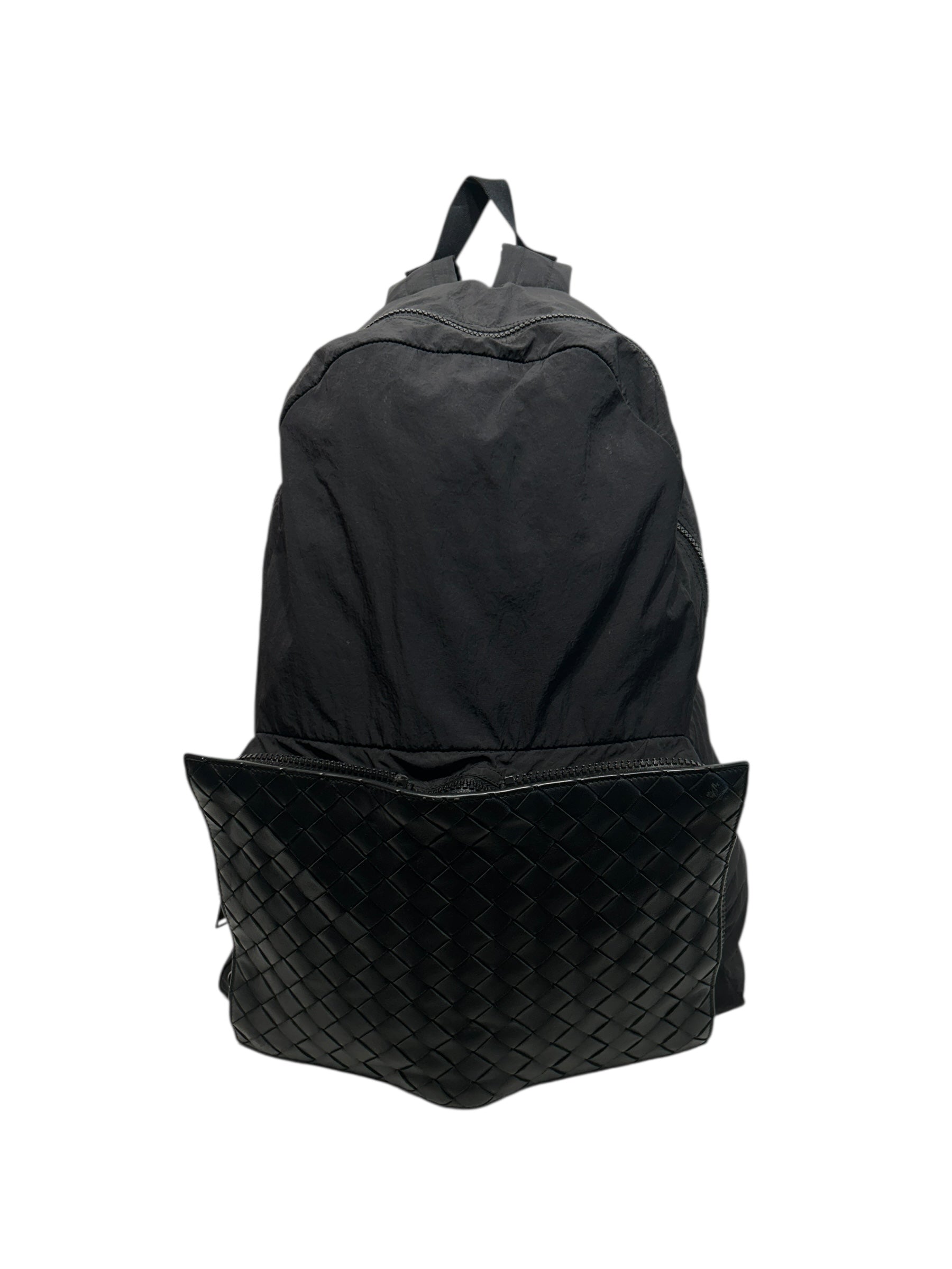 BOTTEGA VENETA/Backpack/Nylon/BLK/Intrecciato Nylon Backpack view 1