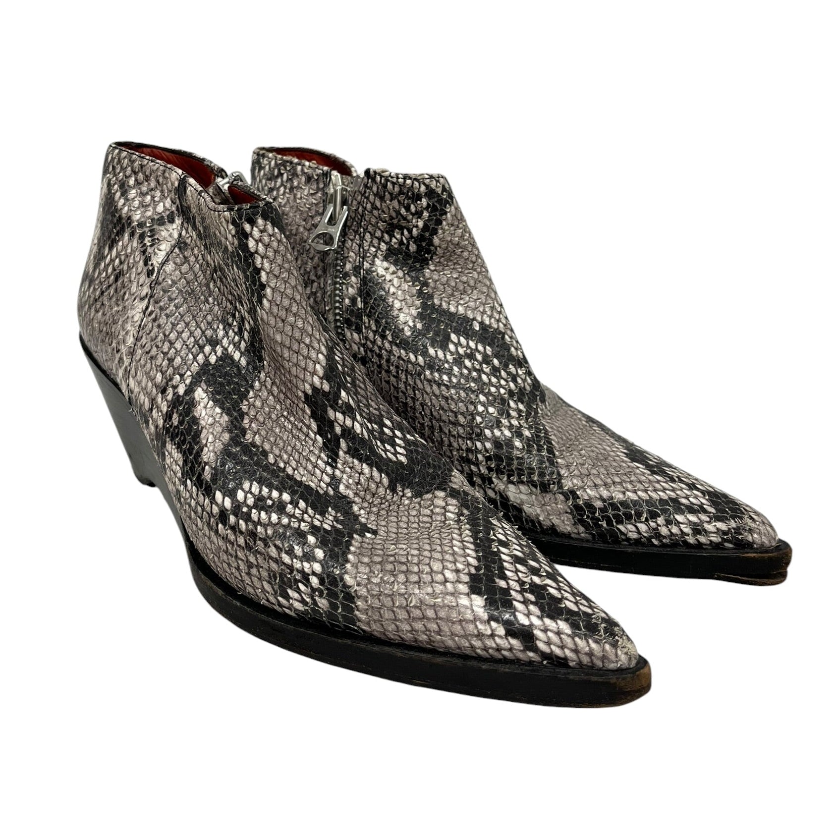 Acne Studios/Booties/EU 39/Animal Pattern/Leather/GRY/snake skin booties view 1