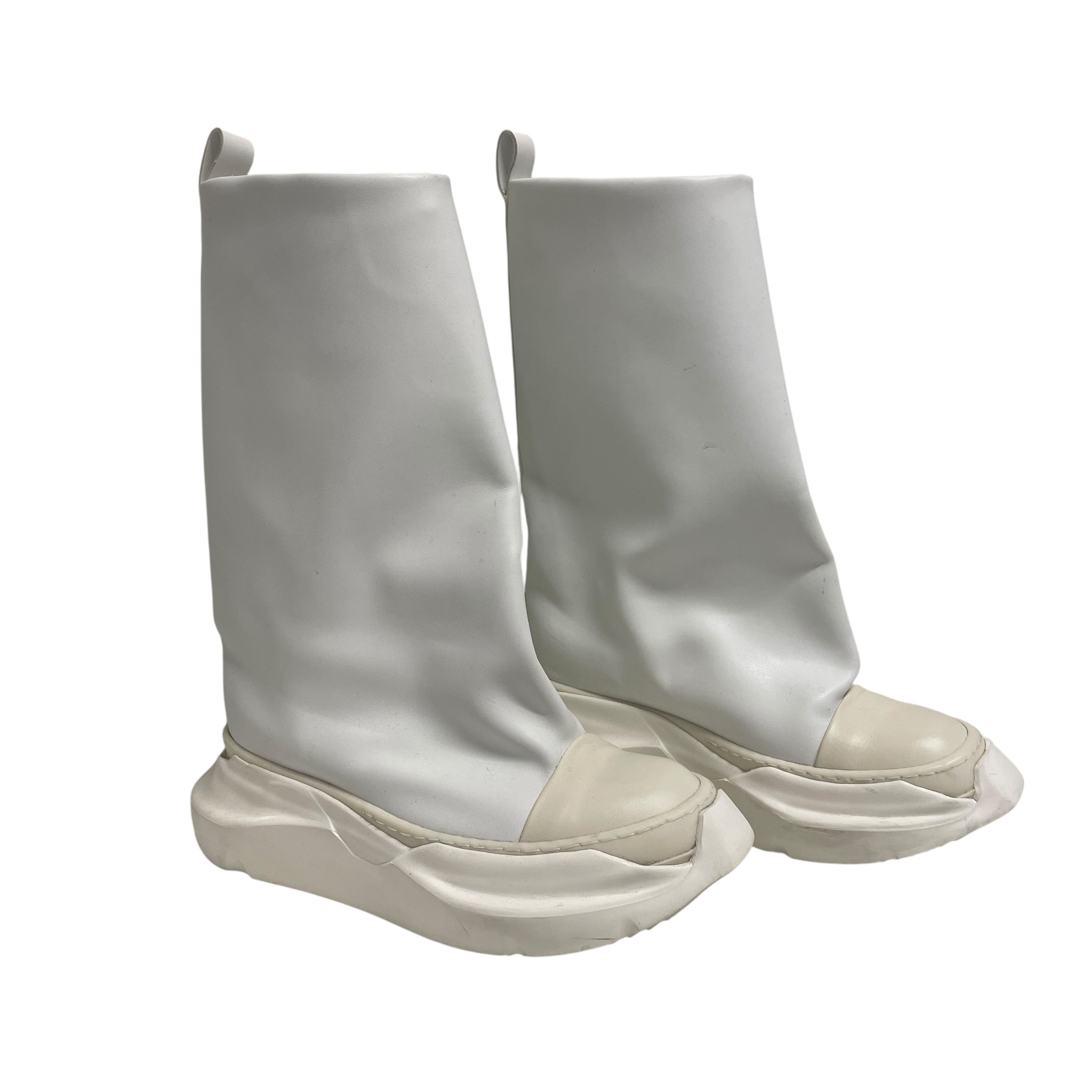 RICK OWENS DRKSHDW/Long Boots/US 6/Leather/WHT/8 Hole/FOGACHINE SS22 view 1