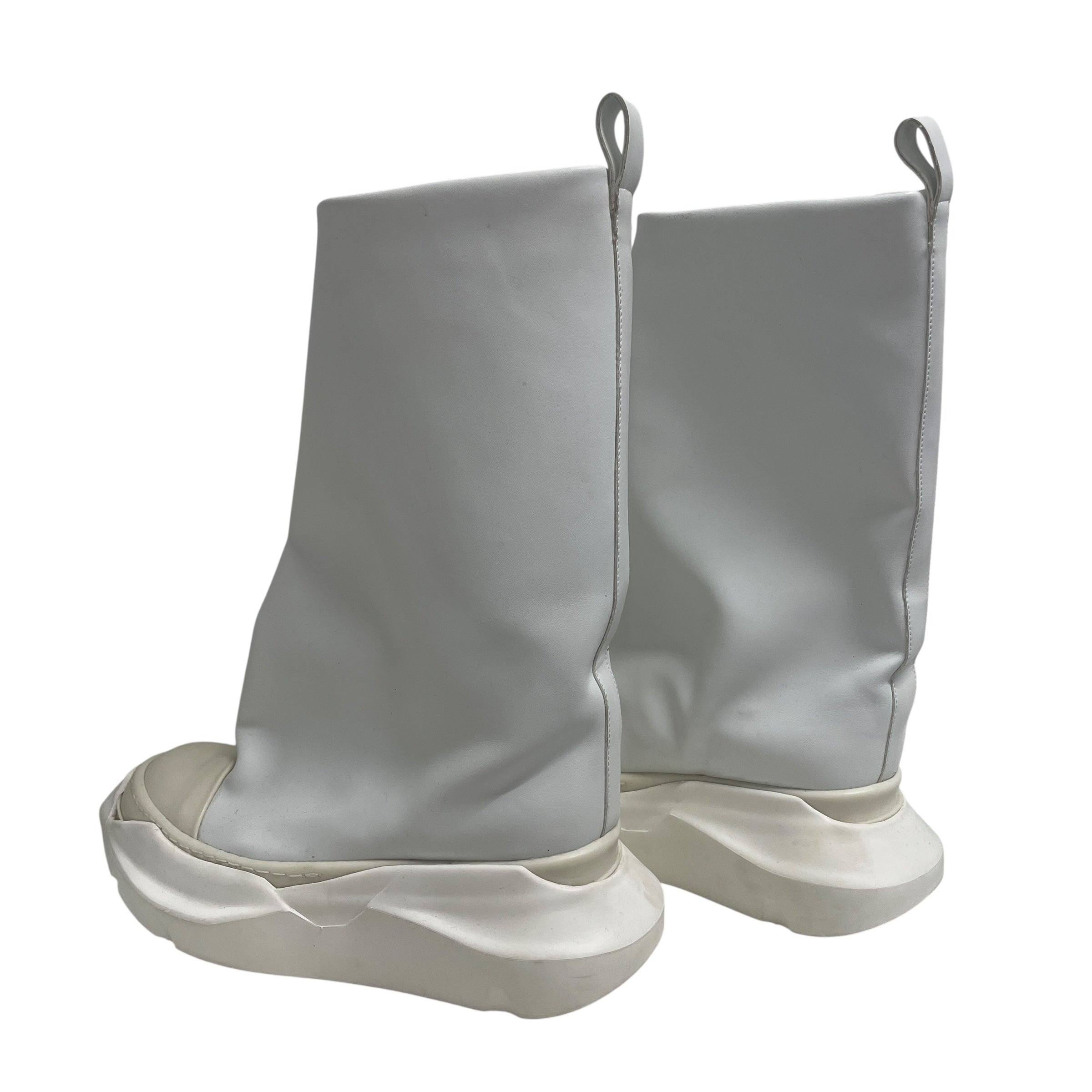 RICK OWENS DRKSHDW/Long Boots/US 6/Leather/WHT/8 Hole/FOGACHINE SS22 view 2