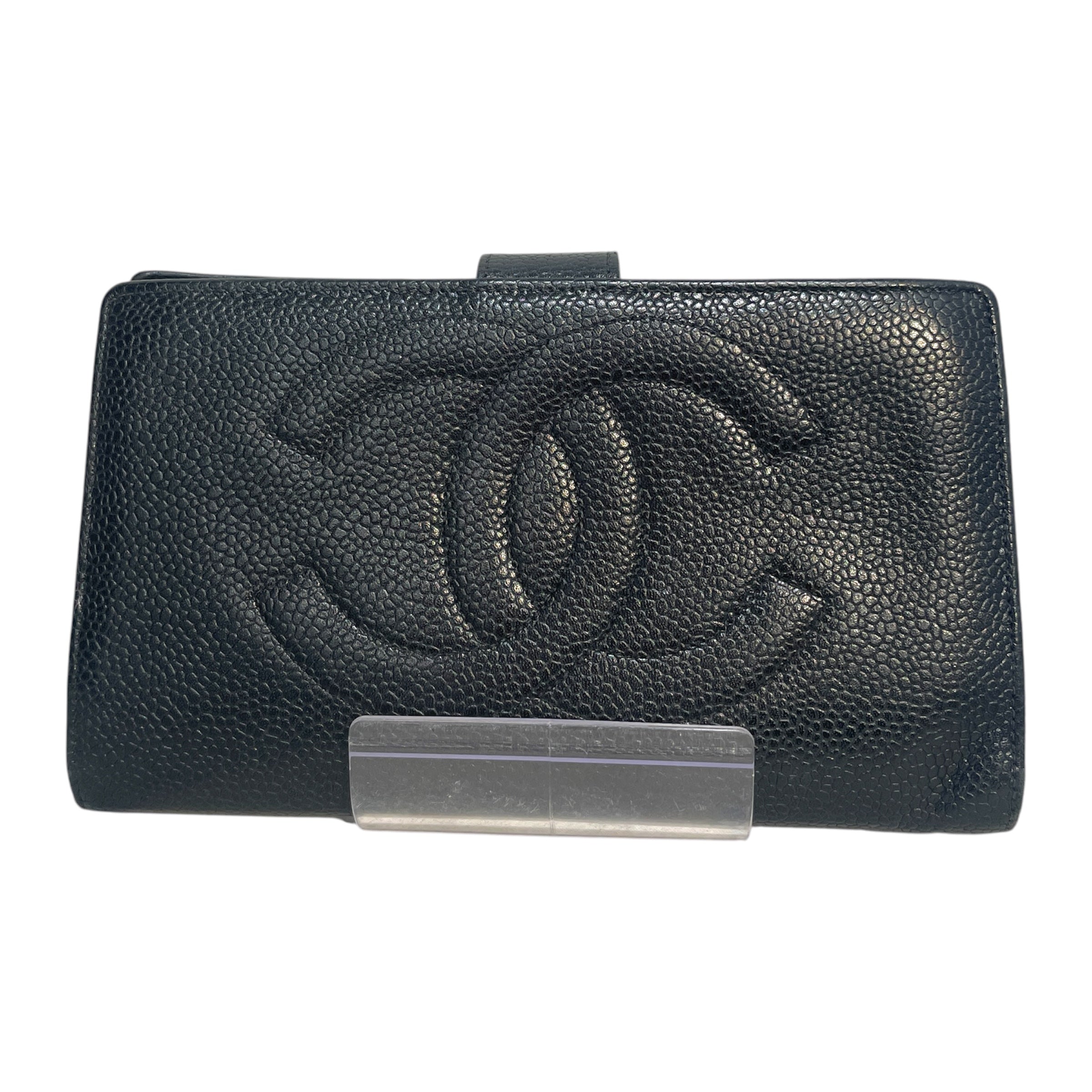 CHANEL/Long Wallet/Leather/BLK/French Purse Wallet view 1