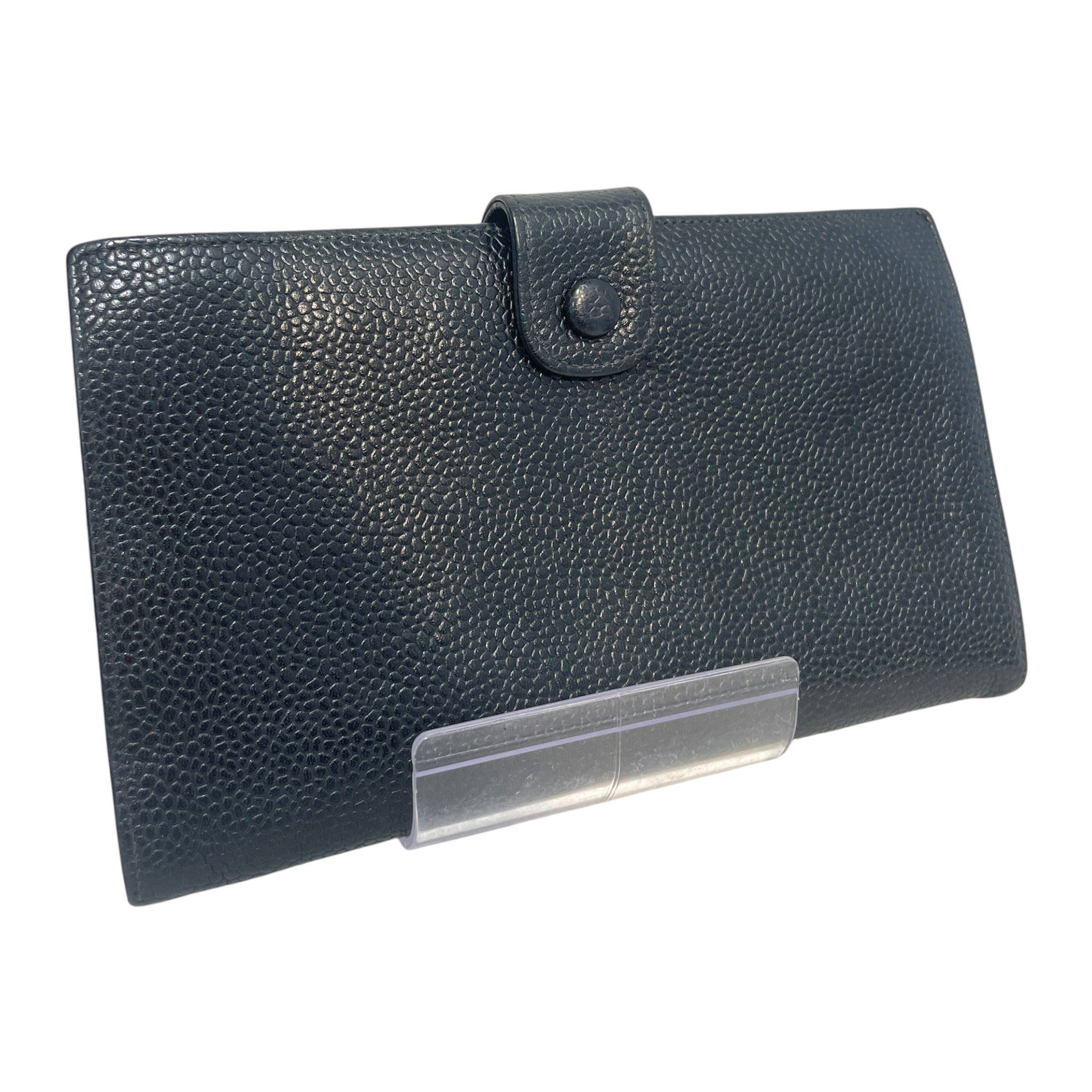 CHANEL/Long Wallet/Leather/BLK/French Purse Wallet view 2